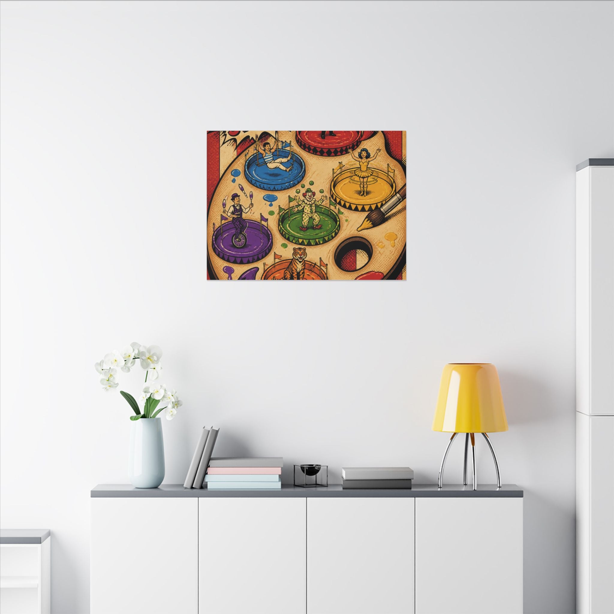 Paint Palette Stage Wall Art Canvas 24×36 Pop Art Restaurant Decor Maximalist Print