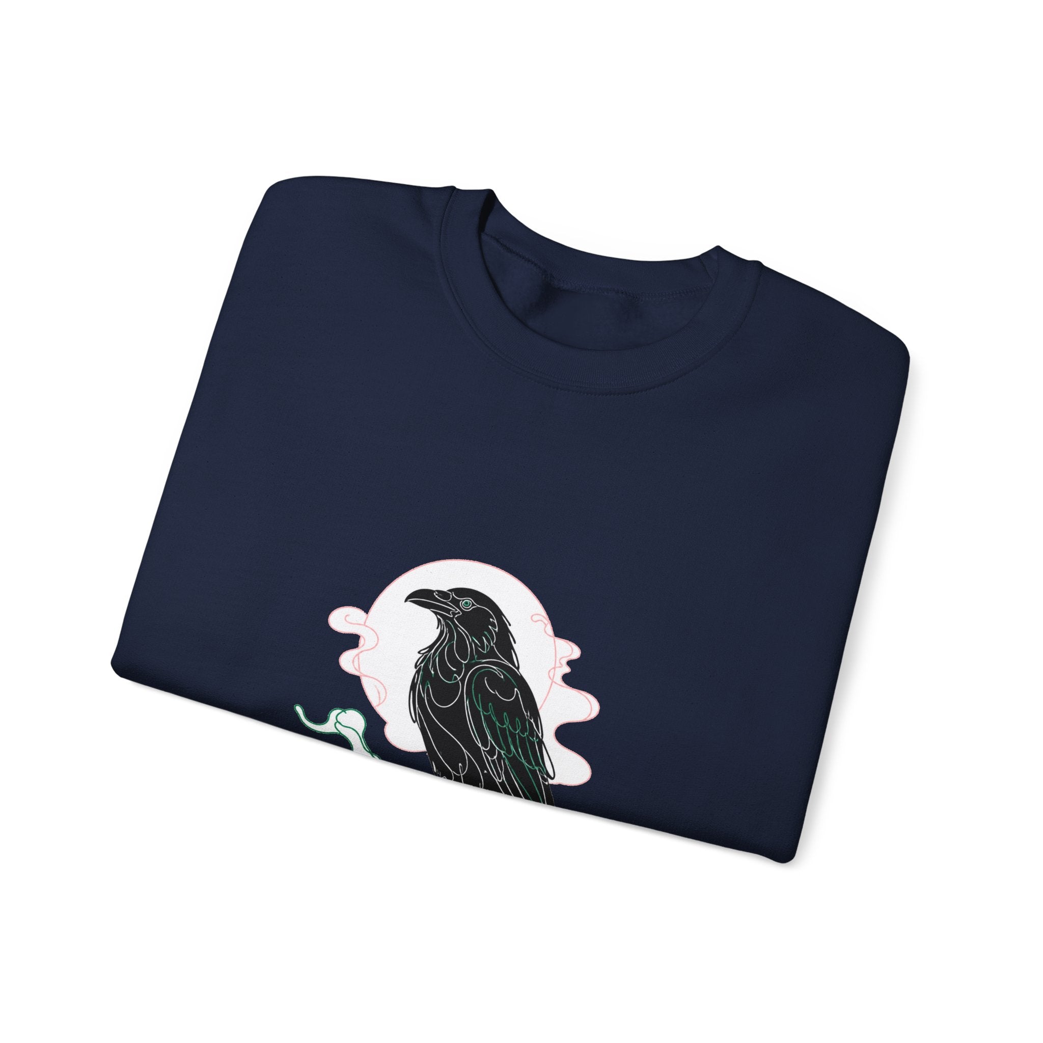 Matching Couple Sweatshirt - Raven & Swan Matching Couple Crewneck Sweatshirt Minimalist Art His Hers Valentine Gift - Design A