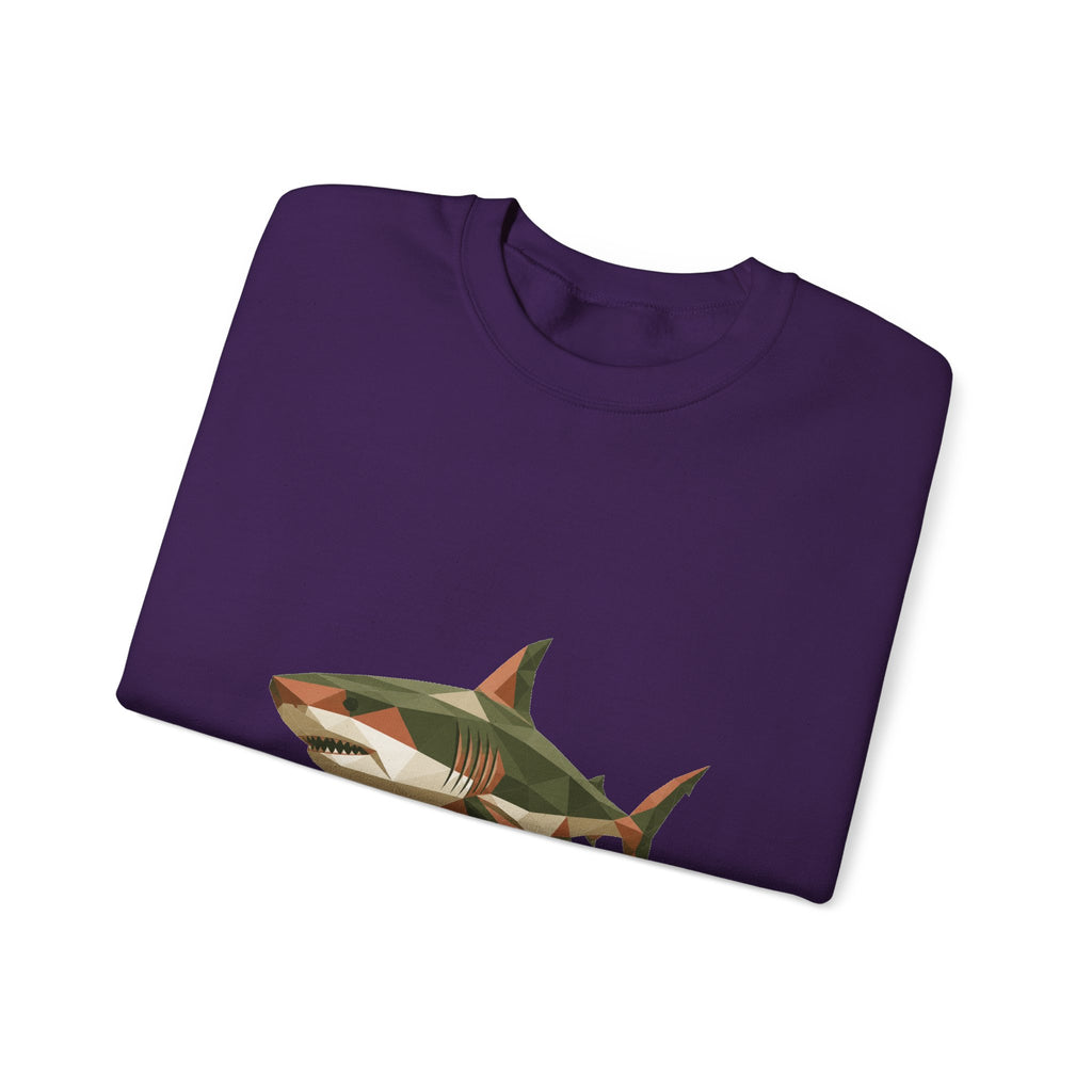 Matching Couple Sweatshirt - Shark & Dolphin Matching Couple Crewneck Sweatshirt Geometric Art His Hers Couple Gift - Design A