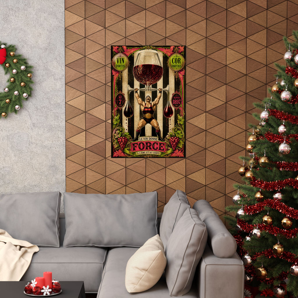 Wine Glass Strongman Wall Art Poster 24×36 Baroque Studio Decor Maximalist Print