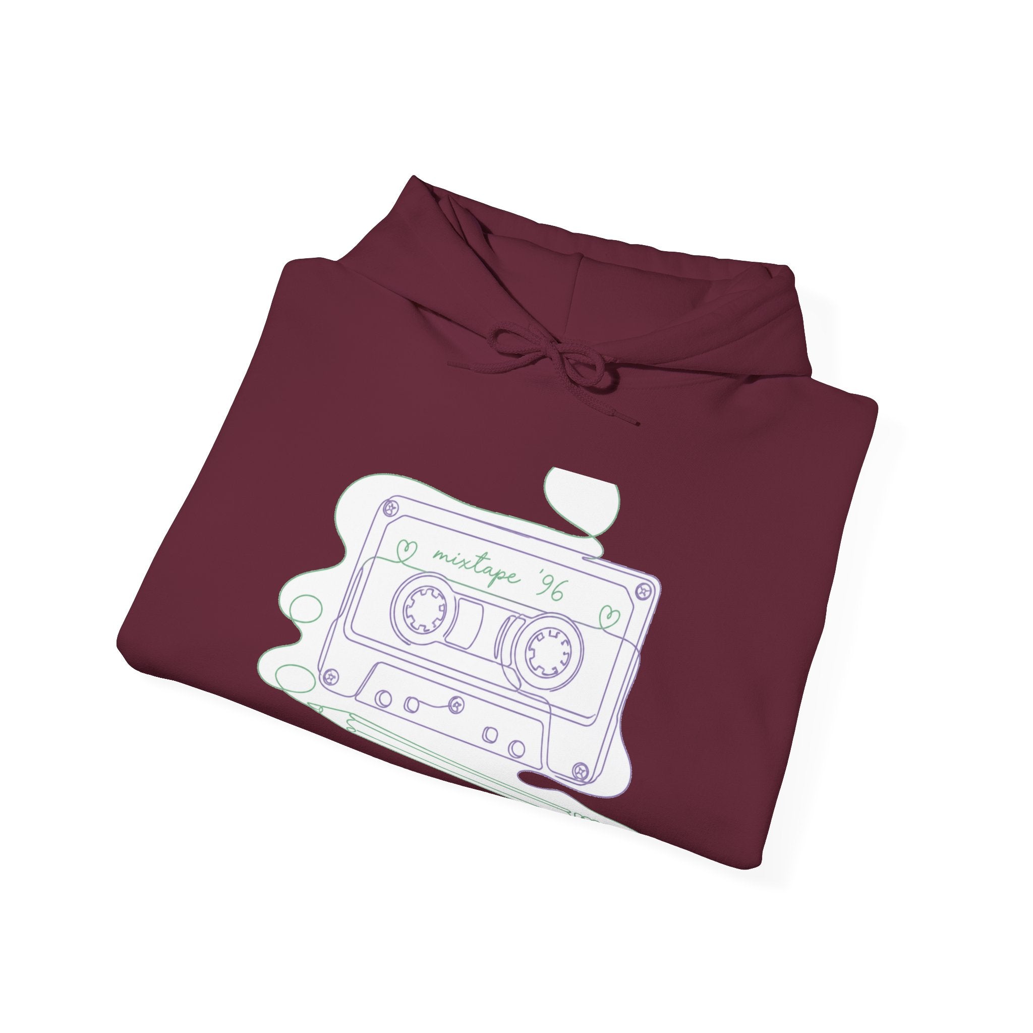 Matching Couple Sweatshirt - Vinyl & Cassette Matching Couple Hooded Sweatshirt Minimalist Art His Hers Valentine Gift - Design B