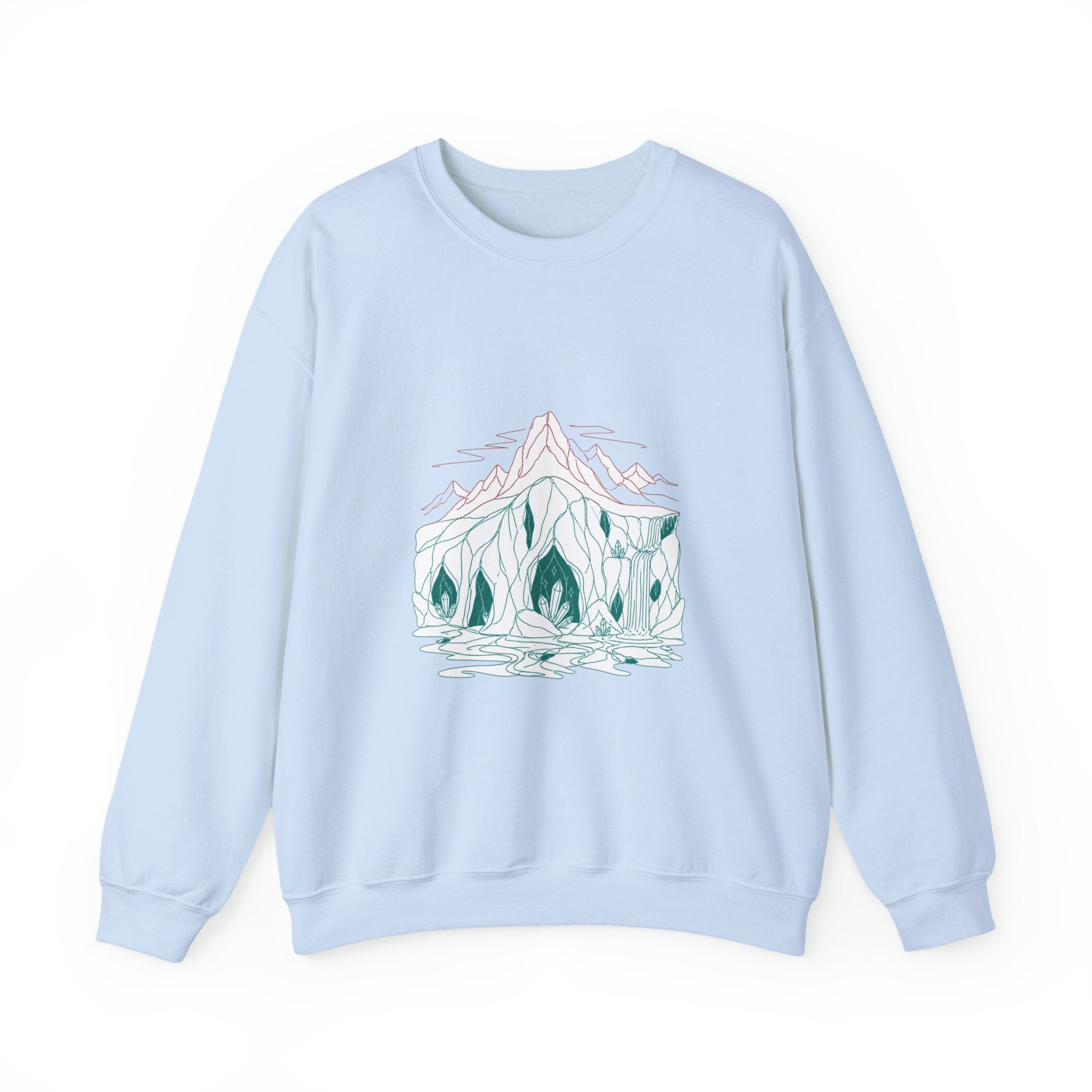 Matching Couple Sweatshirt - Volcano & Glacier Matching Couple Comfort Colors Crew Minimalist Art His Hers Christmas Gift - Design B