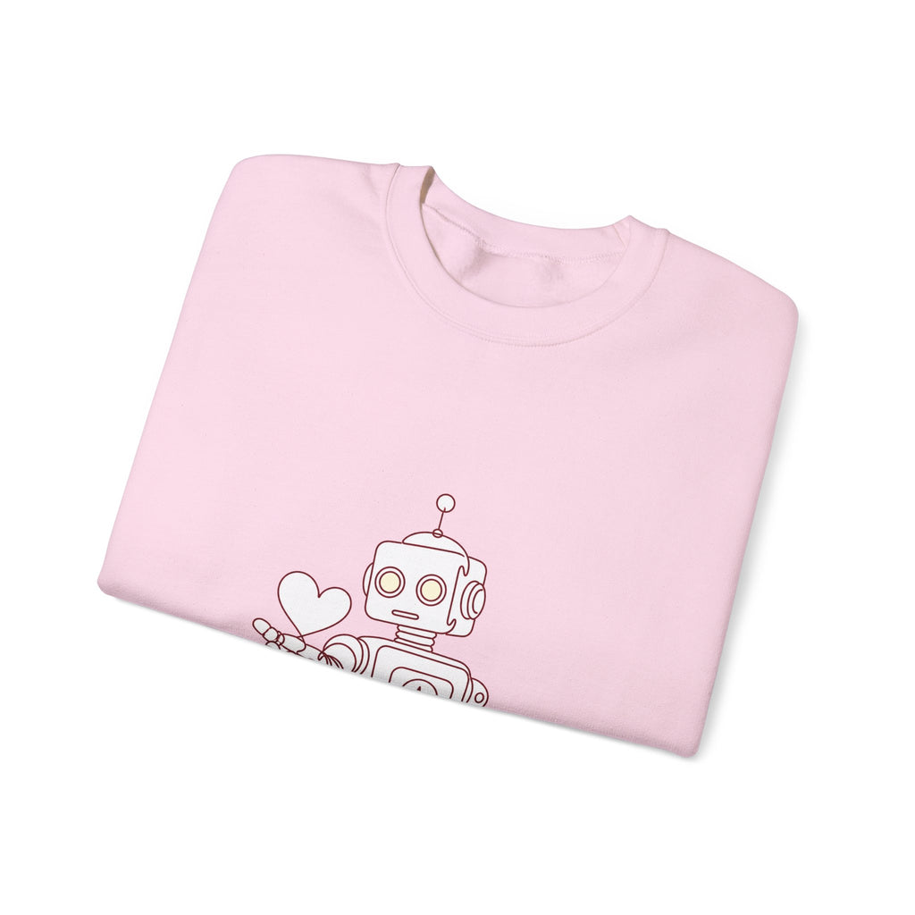 Matching Couple Sweatshirt - Robot & Heart Matching Couple Comfort Colors Crew Minimalist Art His Hers Christmas Gift - Design A