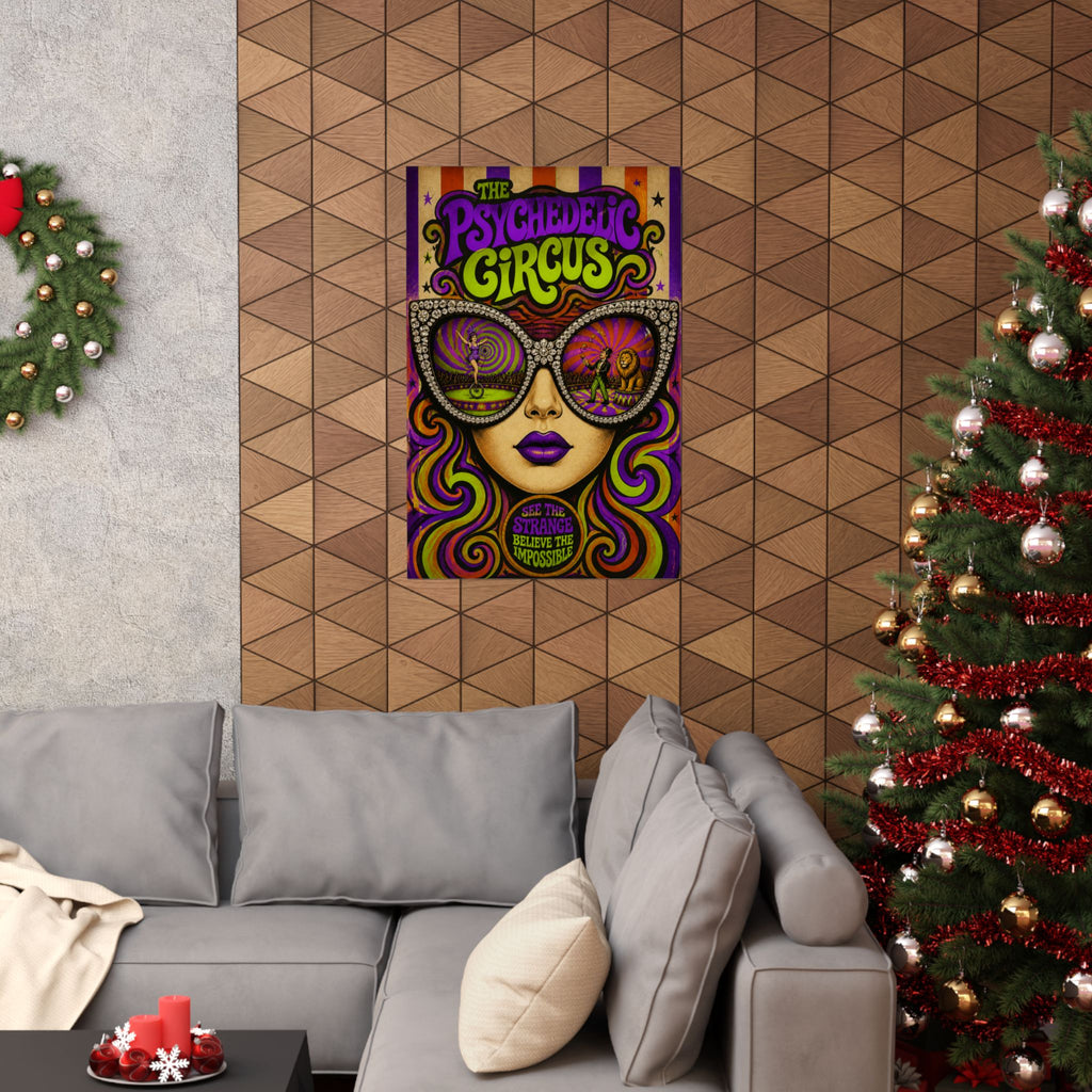 Sunglasses Circus Ring Wall Art Poster 24×36 Psychedelic Dining Room Decor Maximalist Print