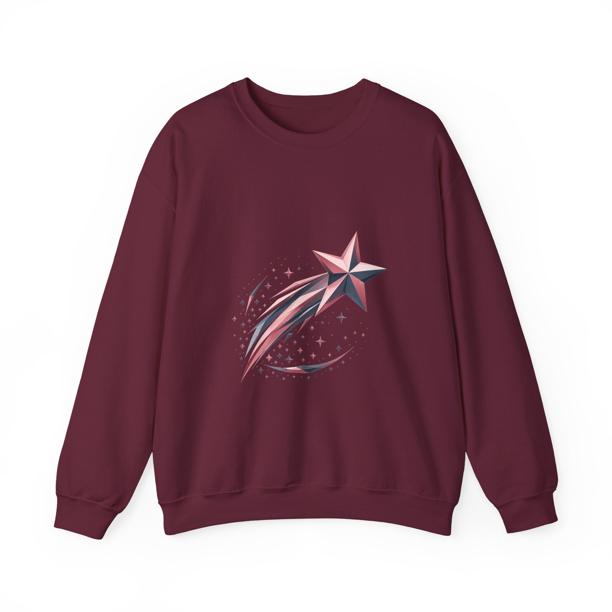 Matching Couple Sweatshirt - Shooting Star & North Star Matching Couple Crewneck Sweatshirt Geometric Art His Hers Couple Gift - Design A