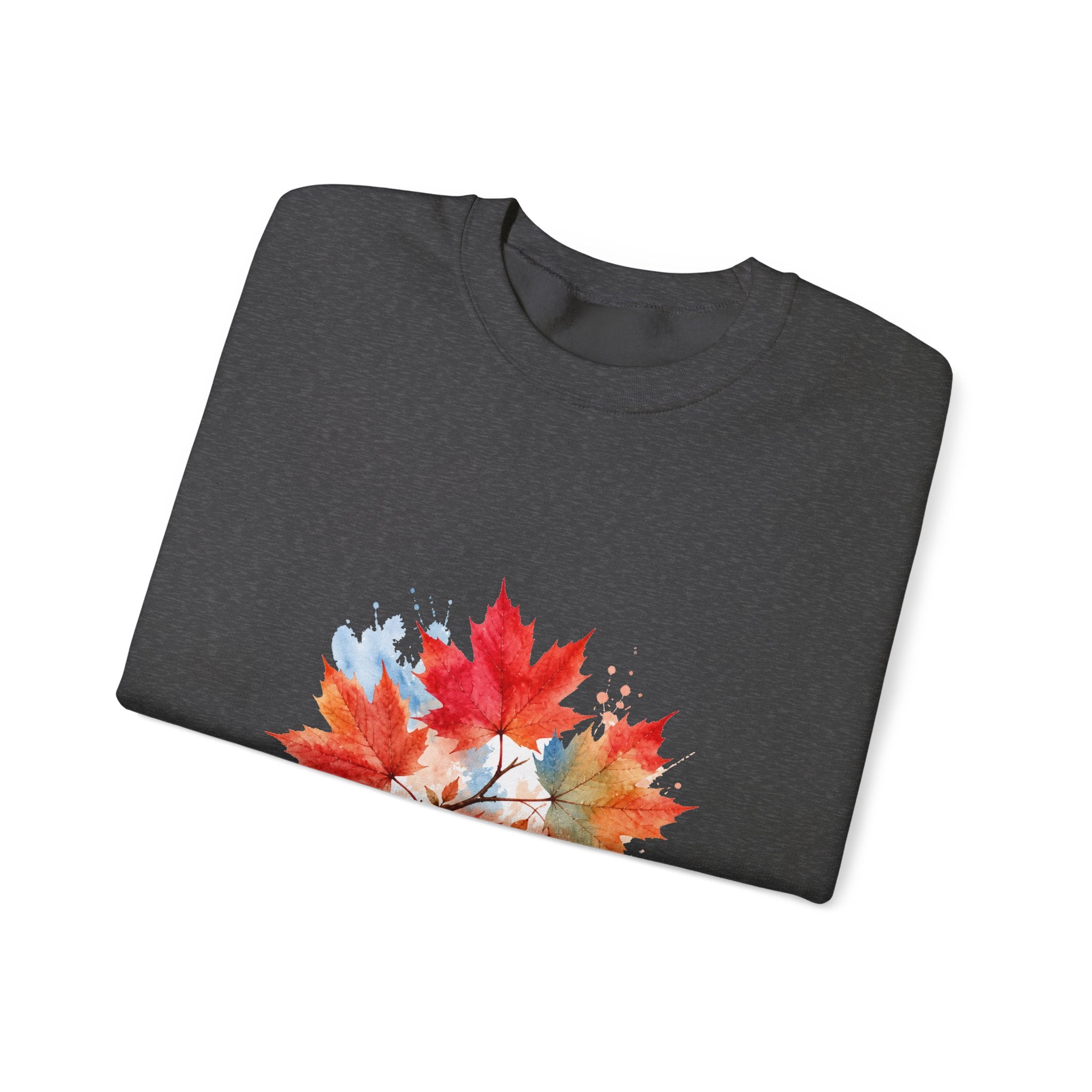 Matching Couple Sweatshirt - Cherry Blossom & Maple Leaf Matching Couple Premium Fleece Sweatshirt Watercolor Art His Hers Birthday Gift - Design B