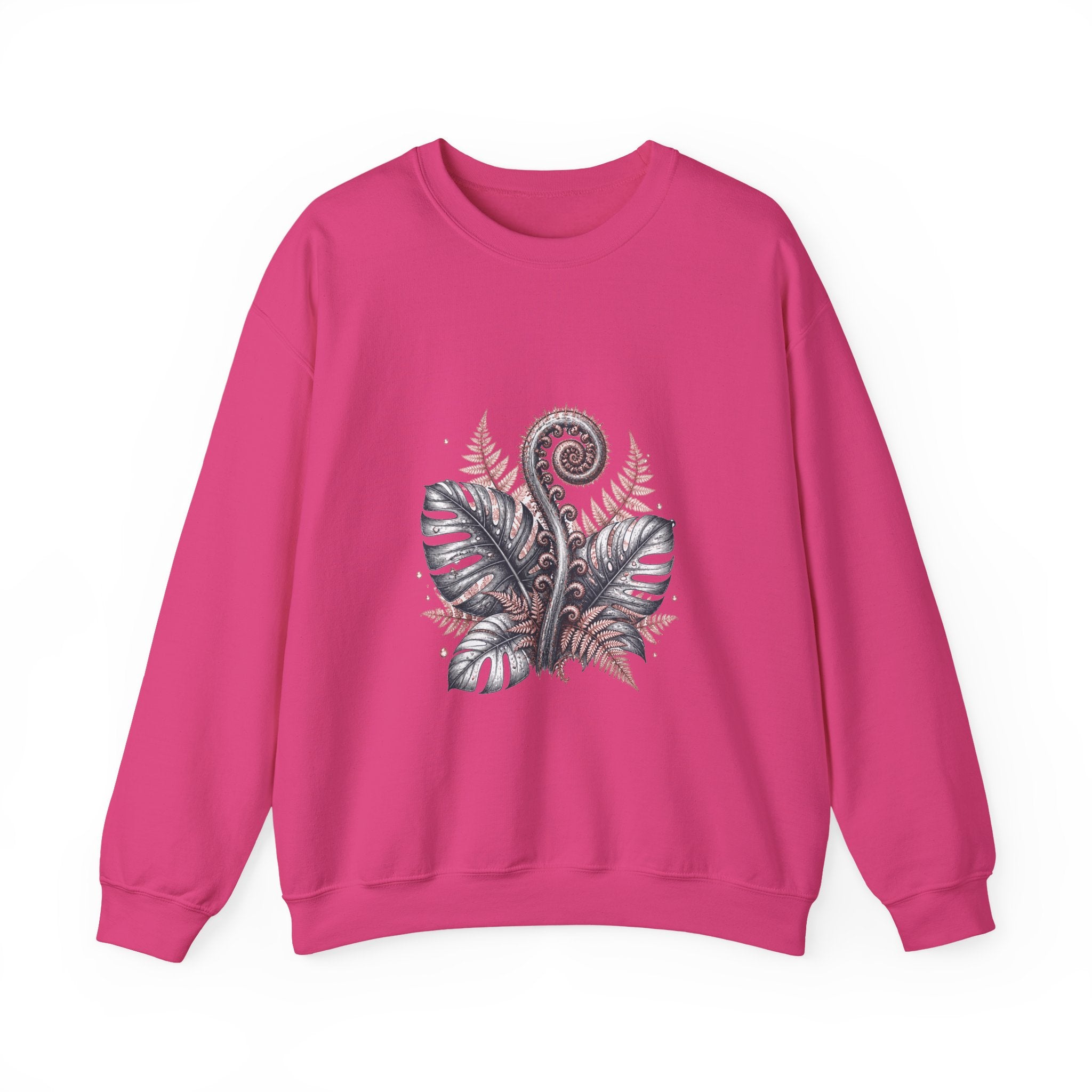 Matching Couple Sweatshirt - Desert & Rainforest Matching Couple Premium Fleece Sweatshirt Hand-Drawn Art His Hers Anniversary Gift - Design B