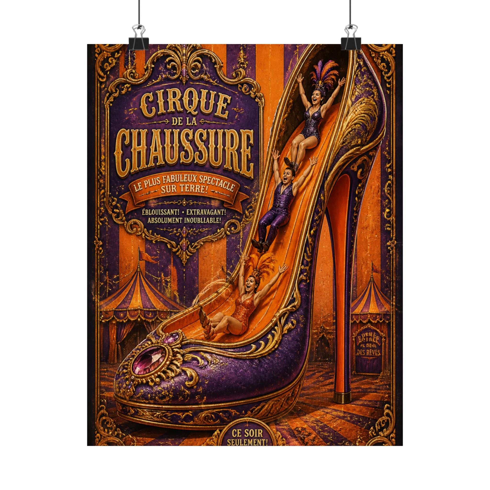 High Heel Slide Wall Art Poster 18×24 Baroque Home Office Decor Maximalist Print