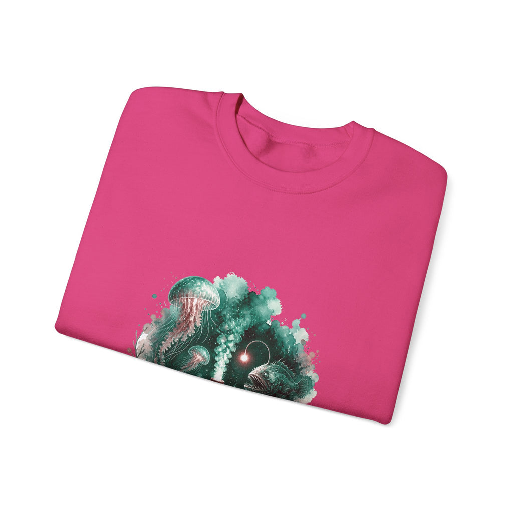 Matching Couple Sweatshirt - Coral Reef & Deep Sea Matching Couple Premium Fleece Sweatshirt Watercolor Art His Hers Birthday Gift - Design B