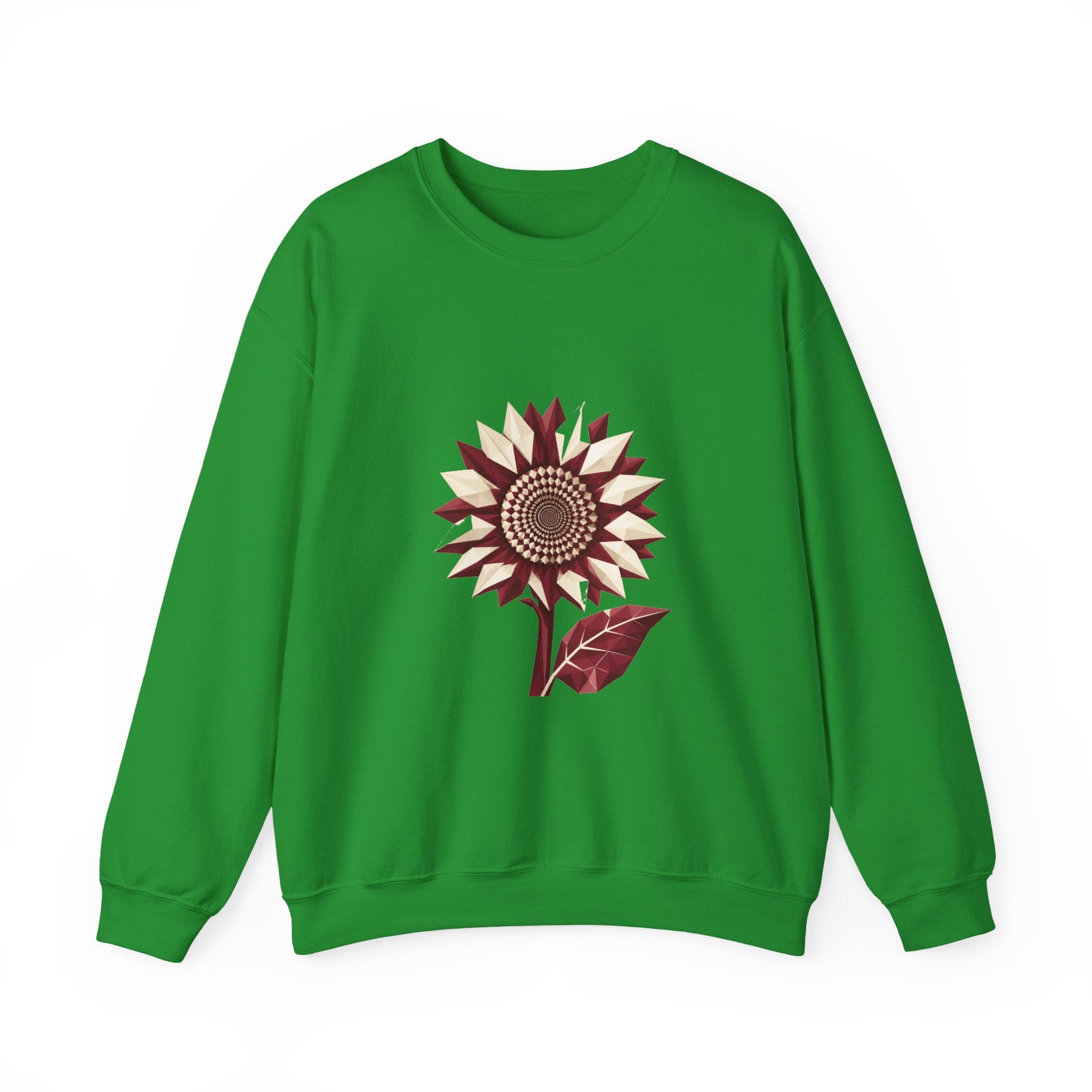 Matching Couple Sweatshirt - Sunflower & Moonflower Matching Couple Premium Fleece Sweatshirt Geometric Art His Hers Love Gift - Design A