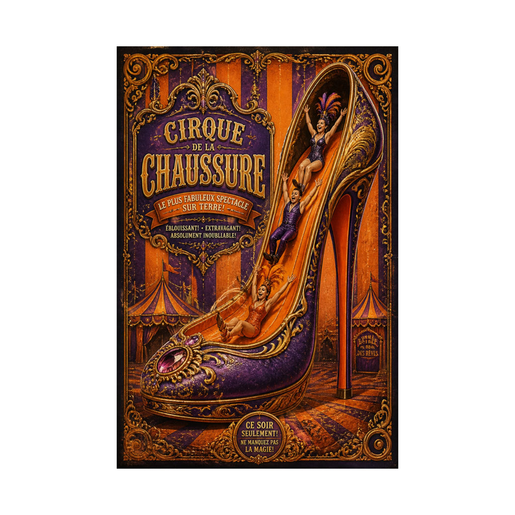 High Heel Slide Wall Art Poster 18×24 Baroque Home Office Decor Maximalist Print