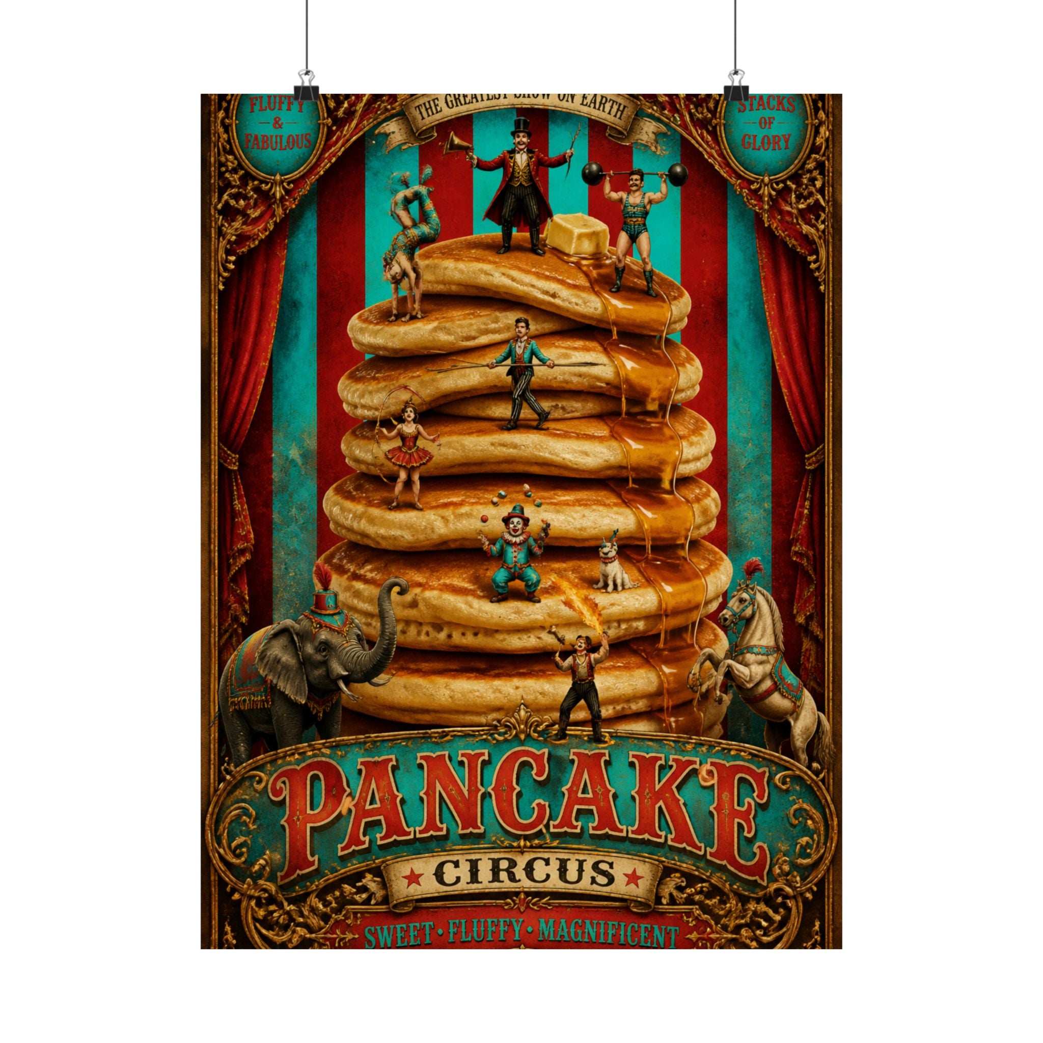 Pancake Stack Platform Wall Art Poster 18×24 Baroque Home Office Decor Maximalist Print