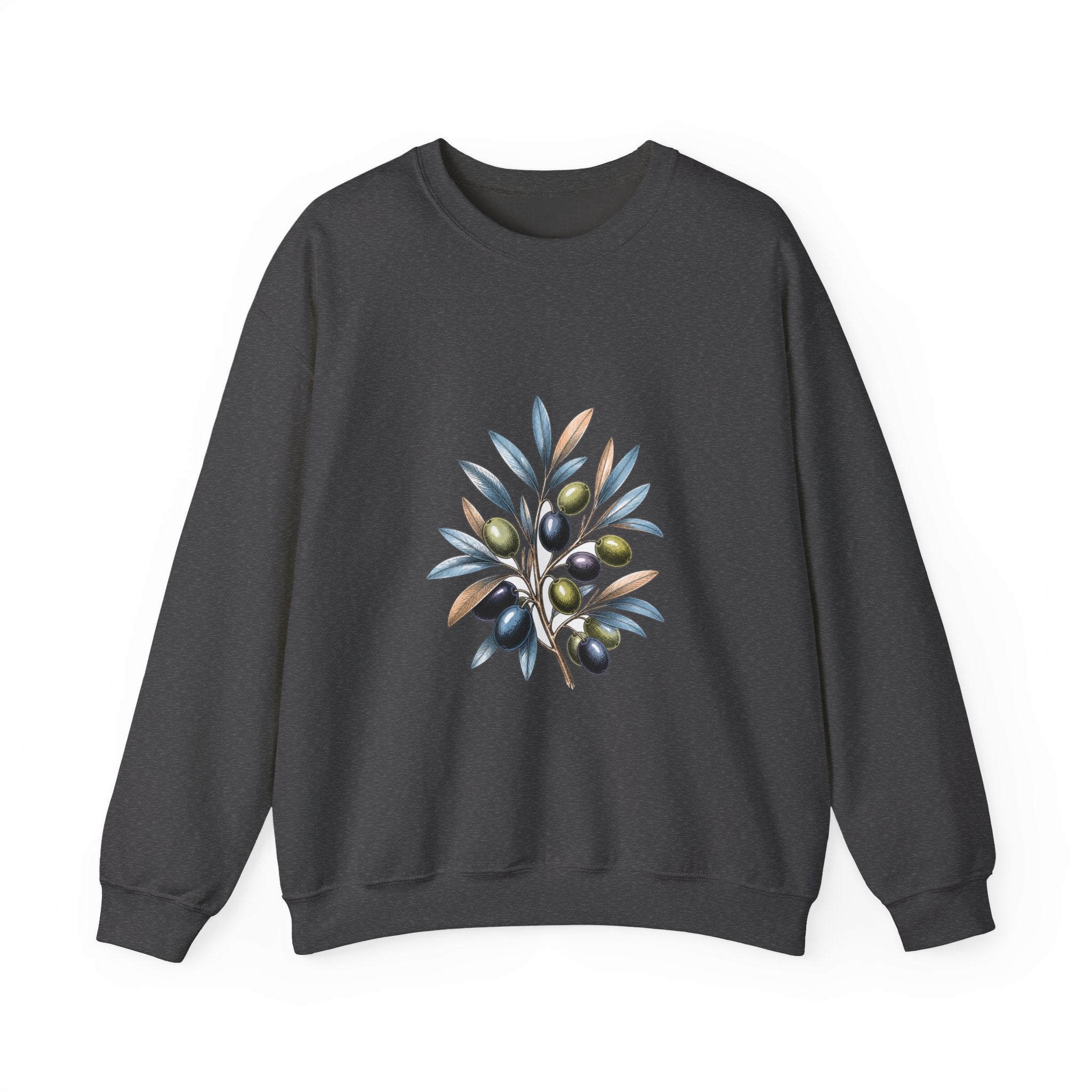 Matching Couple Sweatshirt - Olive Branch & Fig Matching Couple Comfort Colors Crew Hand-Drawn Art His Hers Anniversary Gift - Design A
