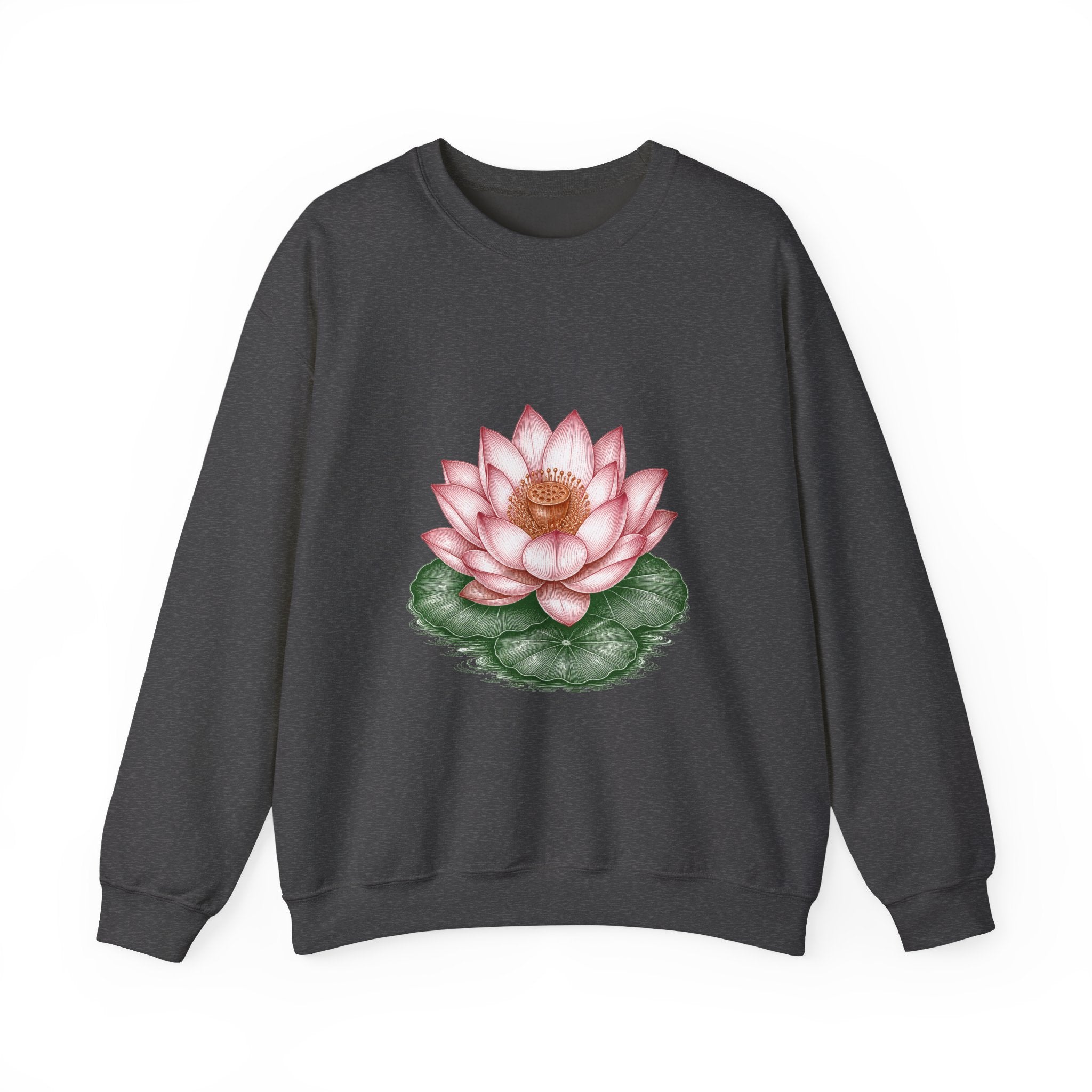 Matching Couple Sweatshirt - Open & Closed Lotus Matching Couple Comfort Colors Crew Vintage Art His Hers Honeymoon Gift - Design A