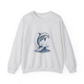 Matching Couple Sweatshirt - Shark & Dolphin Matching Couple Premium Fleece Sweatshirt Vintage Art His Hers Honeymoon Gift - Design B