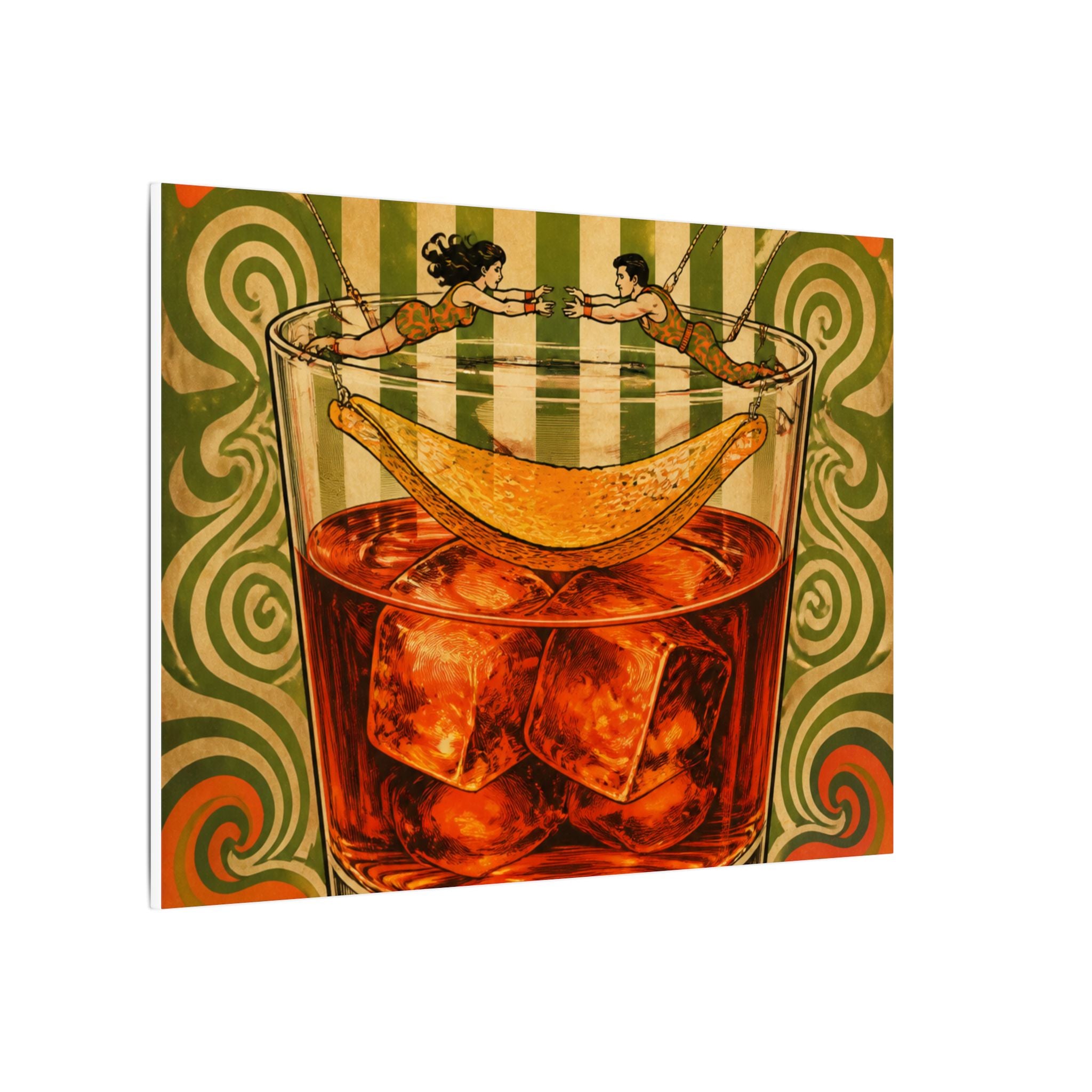 Negroni Trapeze Act Wall Art Canvas 24×36 Psychedelic Dining Room Decor Maximalist Print