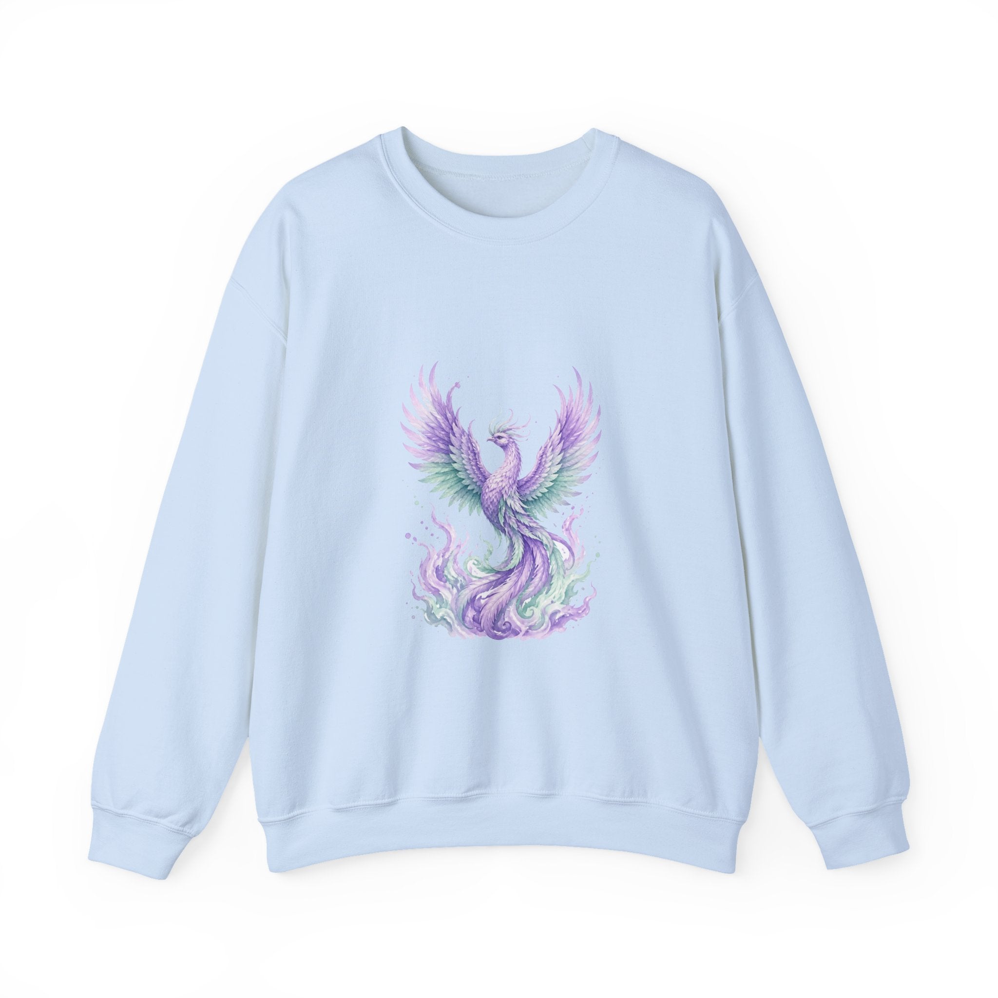 Matching Couple Sweatshirt - Dragon & Phoenix Matching Couple Crewneck Sweatshirt Watercolor Art His Hers Engagement Gift - Design B