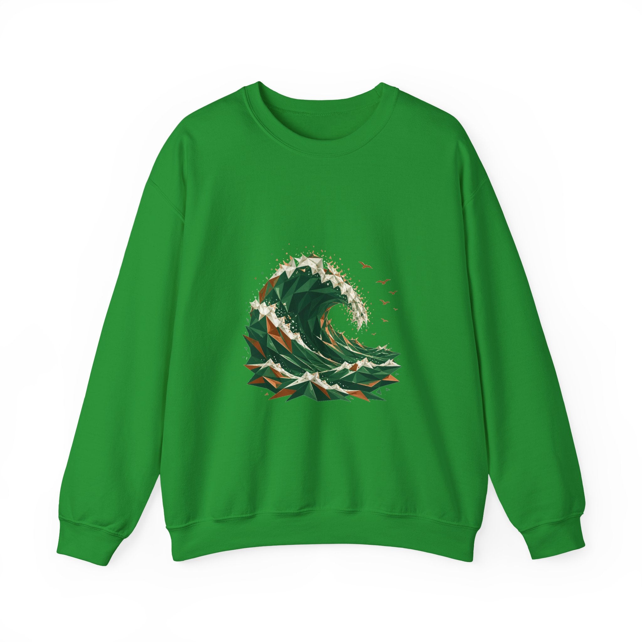 Matching Couple Sweatshirt - Mountain & Ocean Matching Couple Premium Fleece Sweatshirt Geometric Art His Hers Love Gift - Design B
