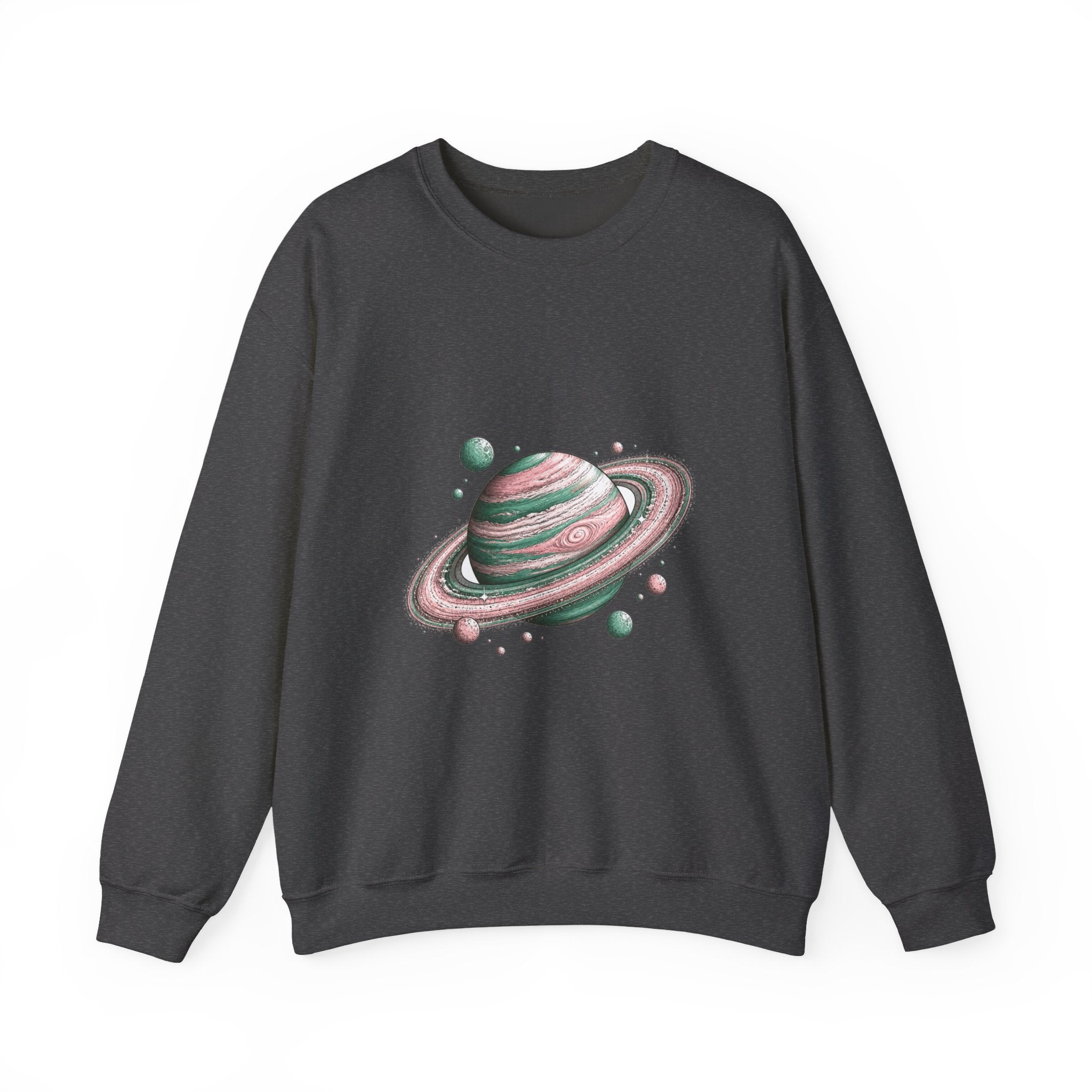 Matching Couple Sweatshirt - Astronaut & Planet Matching Couple Premium Fleece Sweatshirt Hand-Drawn Art His Hers Anniversary Gift - Design B