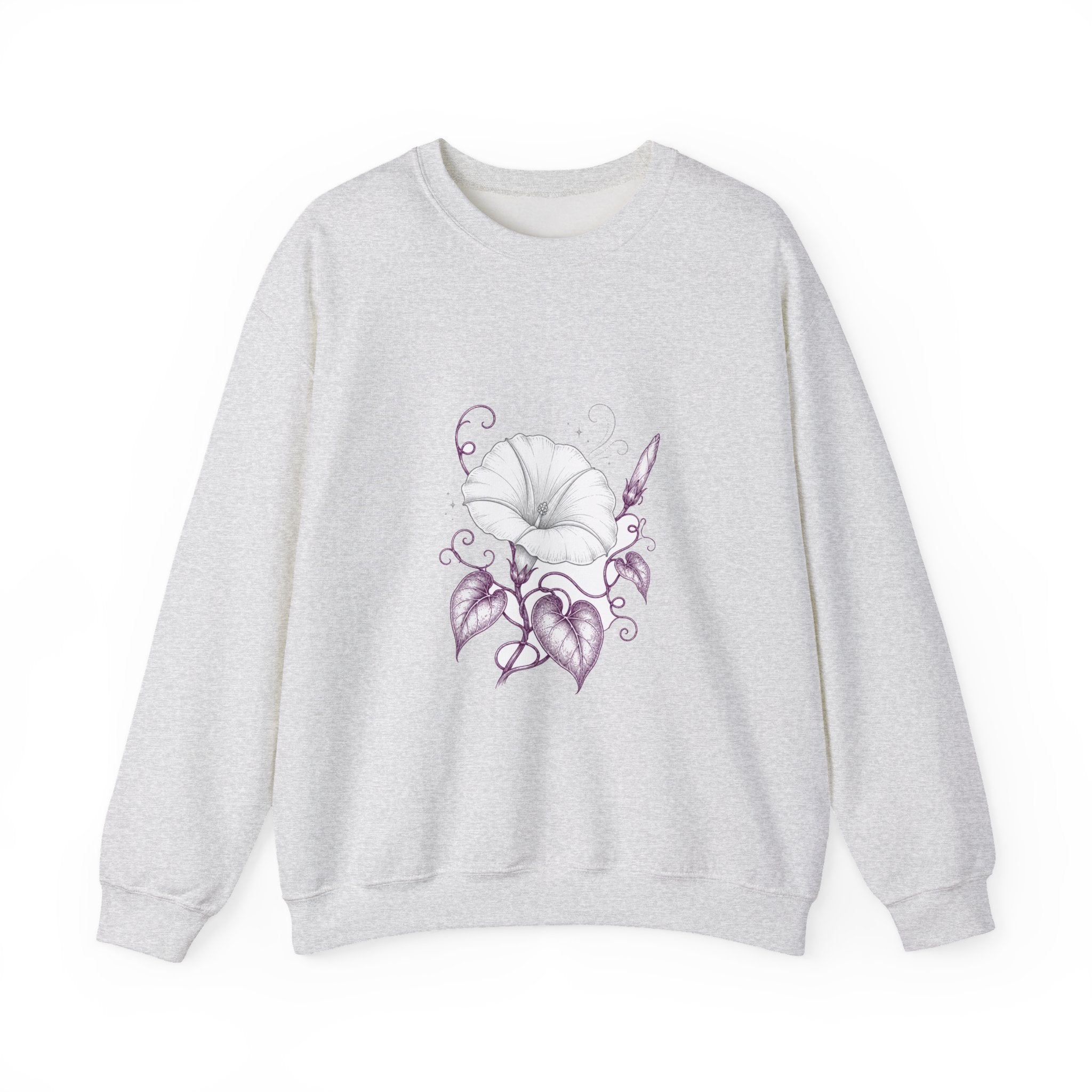Matching Couple Sweatshirt - Sunflower & Moonflower Matching Couple Premium Fleece Sweatshirt Hand-Drawn Art His Hers Anniversary Gift - Design B