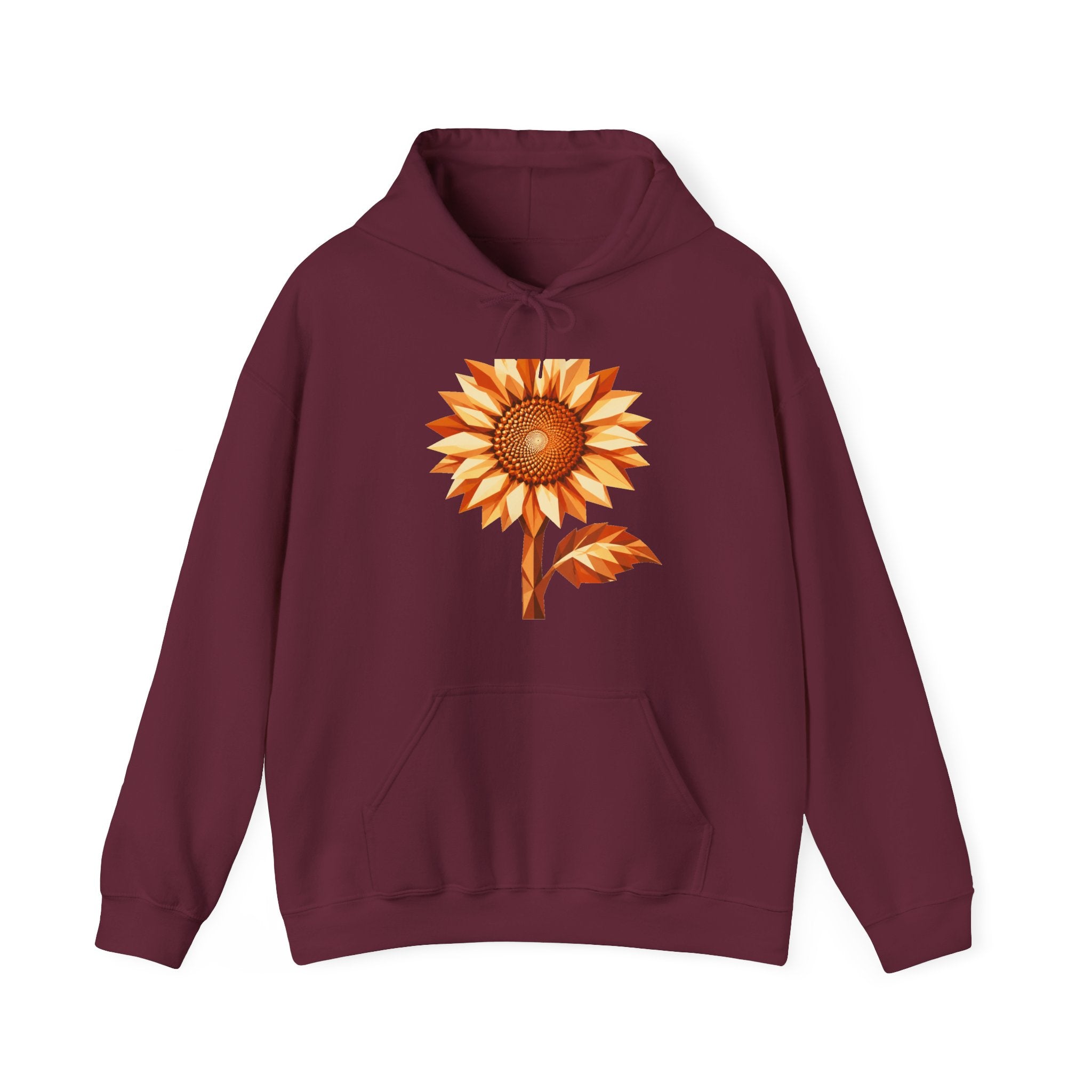 Matching Couple Sweatshirt - Sunflower & Moonflower Matching Couple Hooded Sweatshirt Geometric Art His Hers Couple Gift - Design A