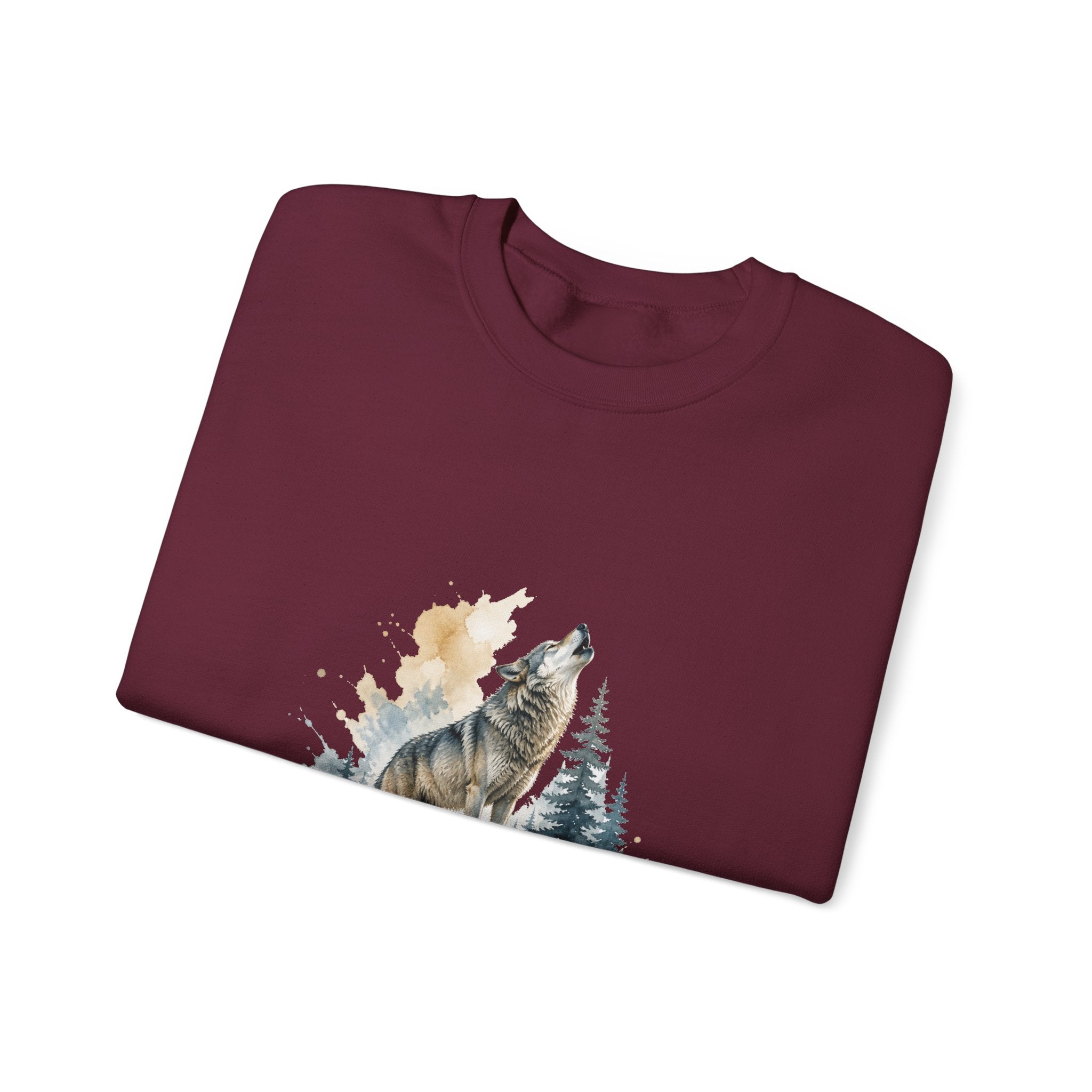 Matching Couple Sweatshirt - Wolf & Dove Matching Couple Premium Fleece Sweatshirt Watercolor Art His Hers Birthday Gift - Design A