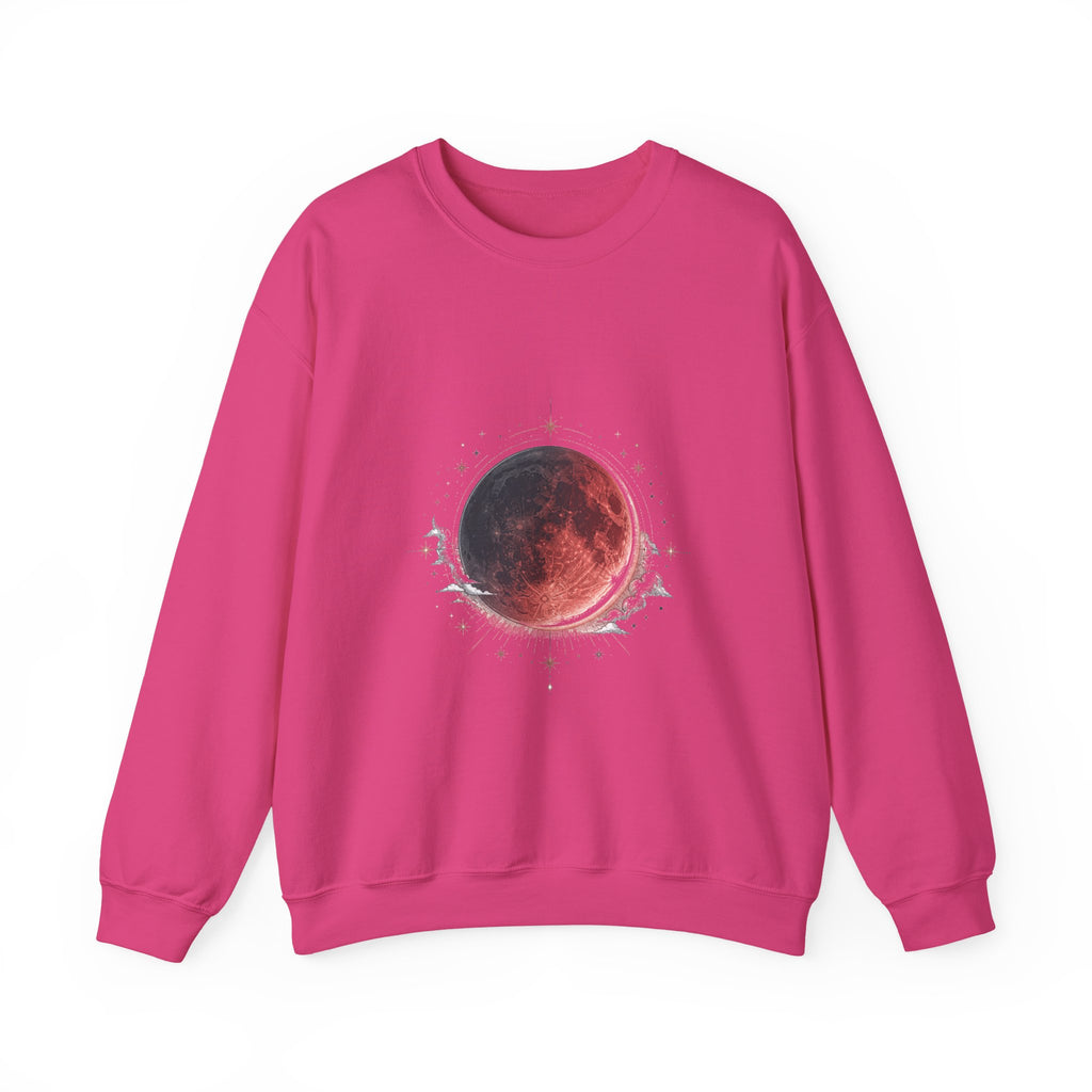 Matching Couple Sweatshirt - Solar & Lunar Eclipse Matching Couple Comfort Colors Crew Hand-Drawn Art His Hers Anniversary Gift - Design B