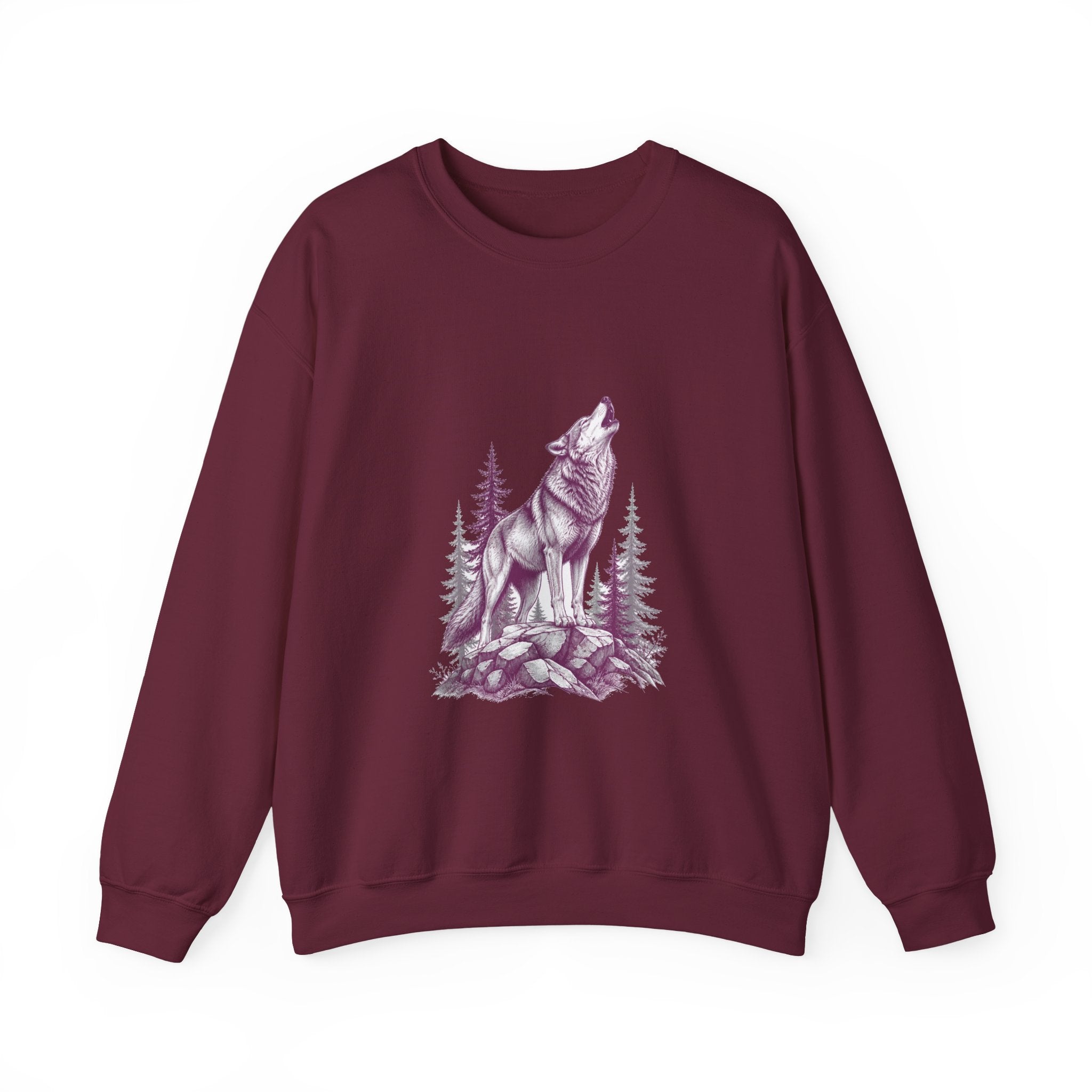 Matching Couple Sweatshirt - Wolf & Dove Matching Couple Comfort Colors Crew Hand-Drawn Art His Hers Anniversary Gift - Design A