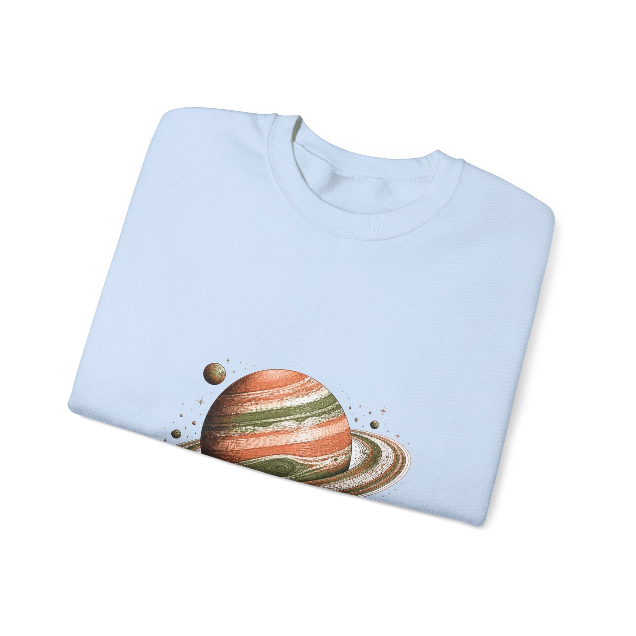 Matching Couple Sweatshirt - Astronaut & Planet Matching Couple Comfort Colors Crew Hand-Drawn Art His Hers Anniversary Gift - Design B