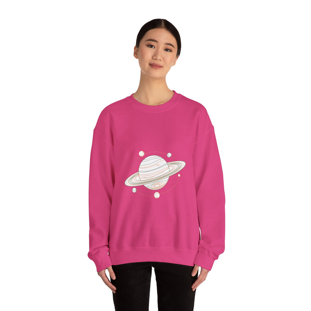 Matching Couple Sweatshirt - Saturn & Jupiter Matching Couple Comfort Colors Crew Minimalist Art His Hers Christmas Gift - Design A