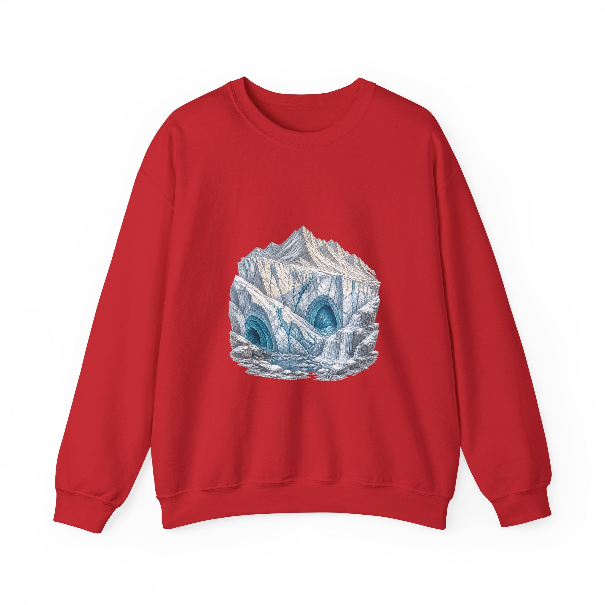 Matching Couple Sweatshirt - Volcano & Glacier Matching Couple Comfort Colors Crew Hand-Drawn Art His Hers Anniversary Gift - Design B
