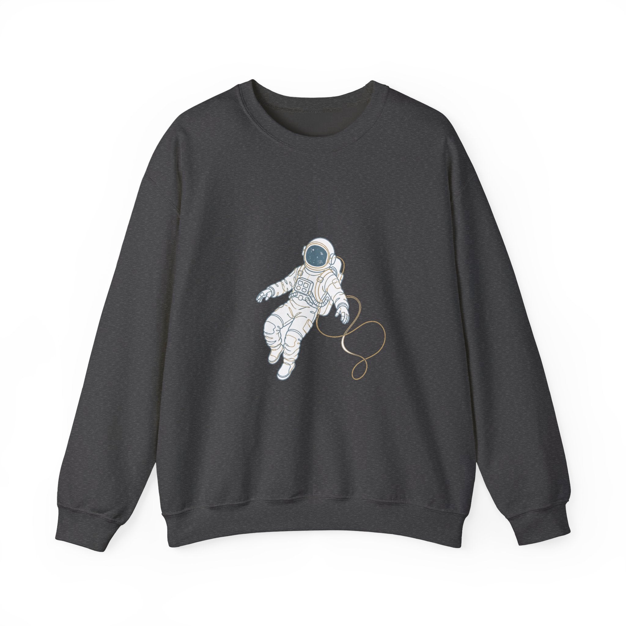 Matching Couple Sweatshirt - Astronaut & Planet Matching Couple Crewneck Sweatshirt Minimalist Art His Hers Valentine Gift - Design A