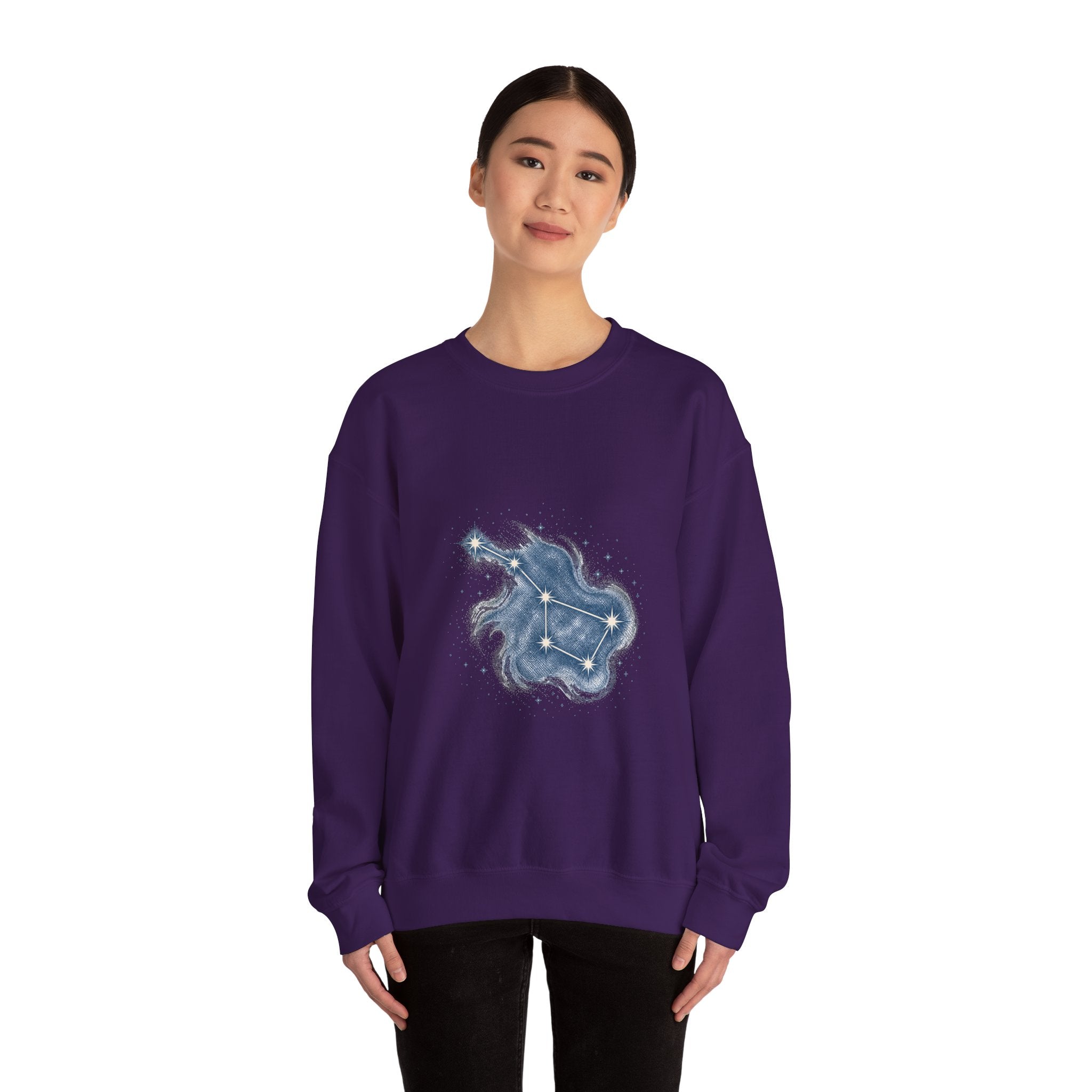Matching Couple Sweatshirt - Big & Little Dipper Matching Couple Premium Fleece Sweatshirt Hand-Drawn Art His Hers Anniversary Gift - Design A