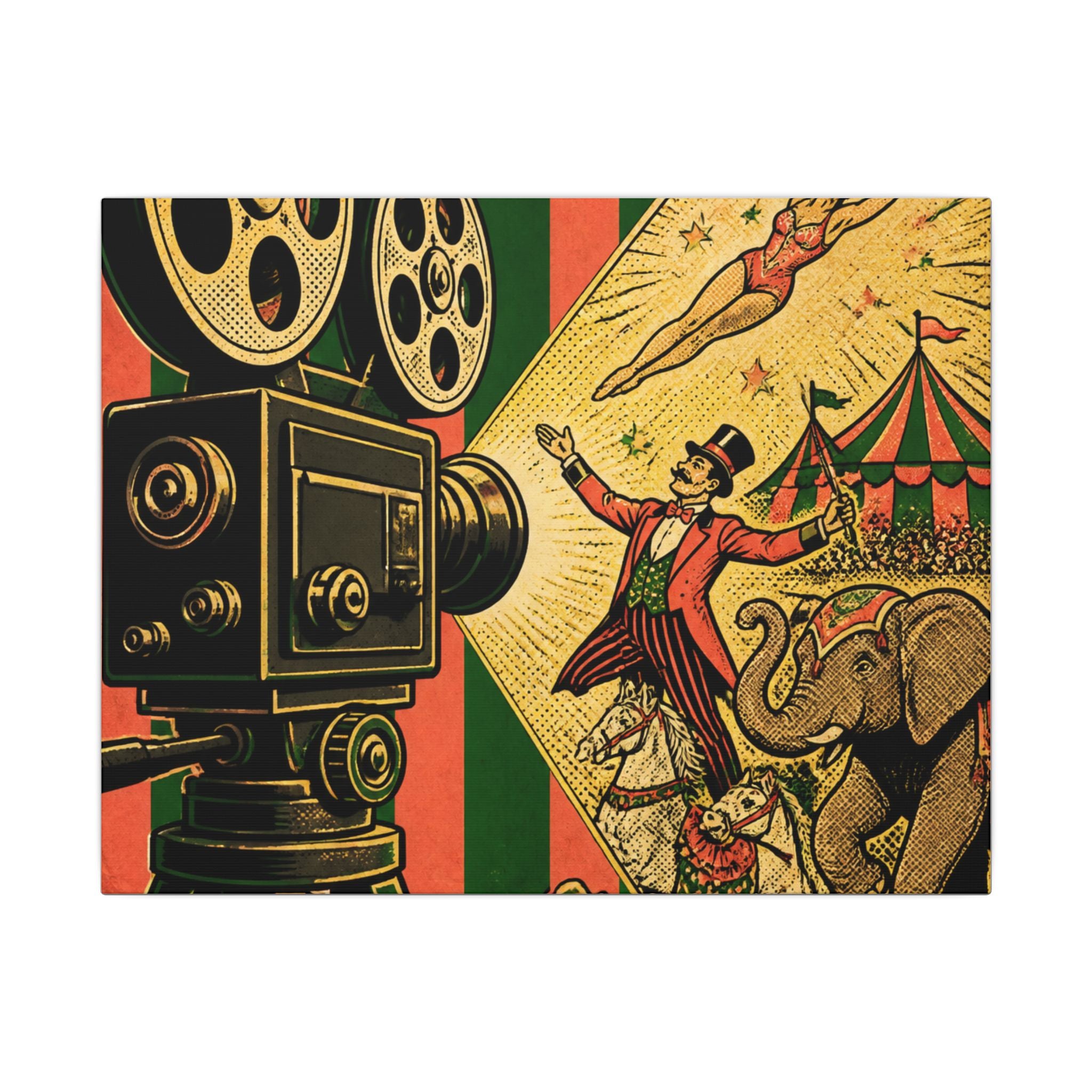 Film Camera Projector Show Wall Art Canvas 16×20 Pop Art Living Room Decor Maximalist Print