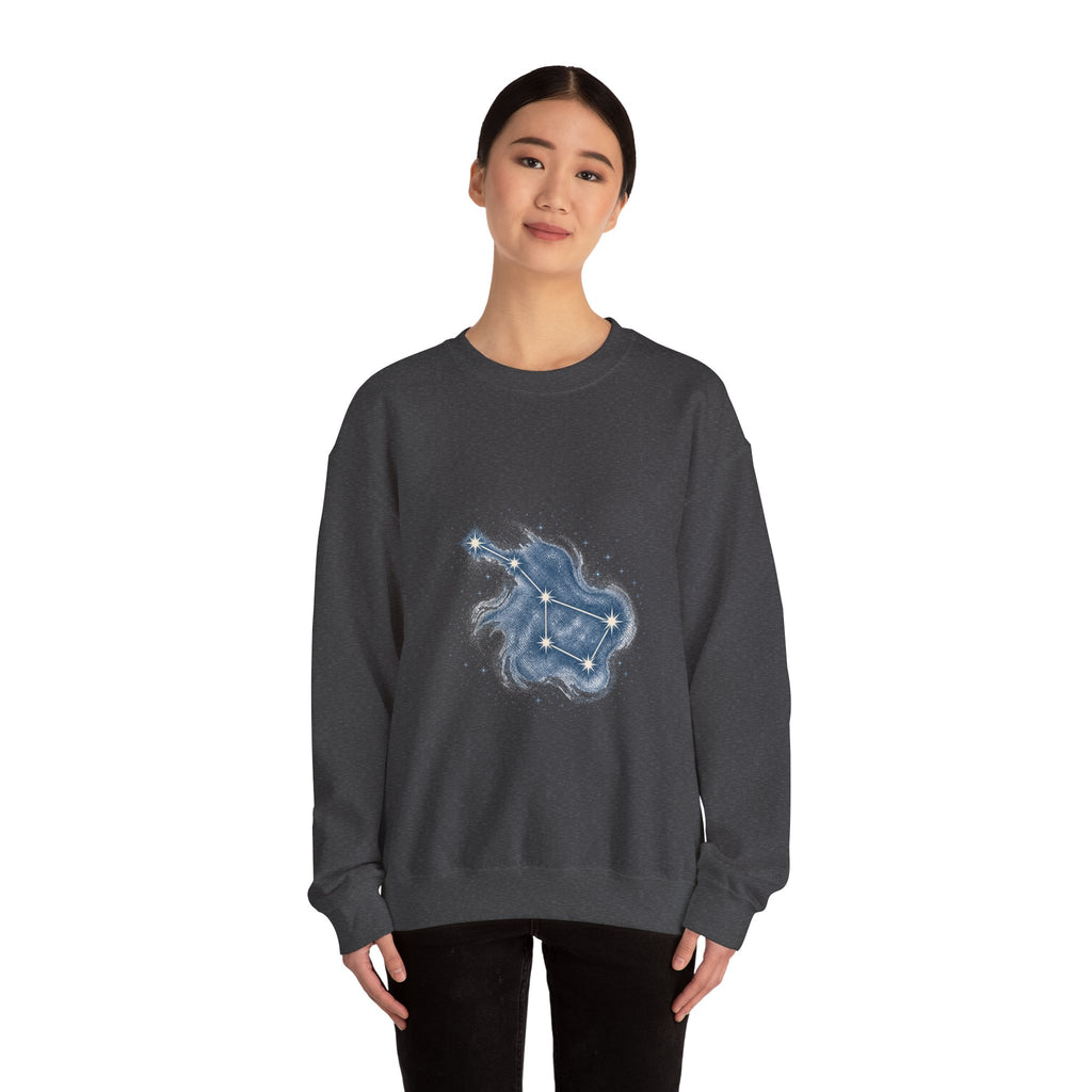 Matching Couple Sweatshirt - Big & Little Dipper Matching Couple Premium Fleece Sweatshirt Hand-Drawn Art His Hers Anniversary Gift - Design A