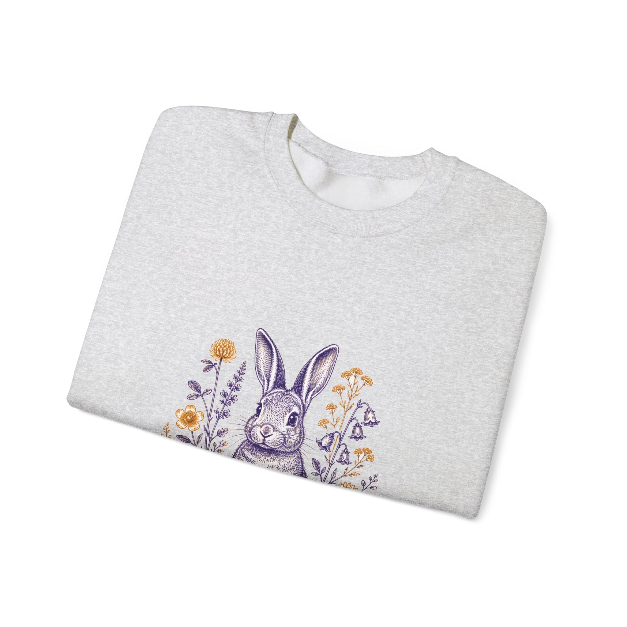Matching Couple Sweatshirt - Fox & Rabbit Matching Couple Comfort Colors Crew Vintage Art His Hers Honeymoon Gift - Design B