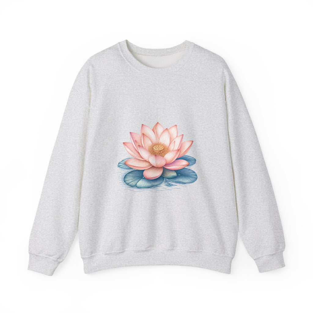 Matching Couple Sweatshirt - Open & Closed Lotus Matching Couple Premium Fleece Sweatshirt Vintage Art His Hers Honeymoon Gift - Design A