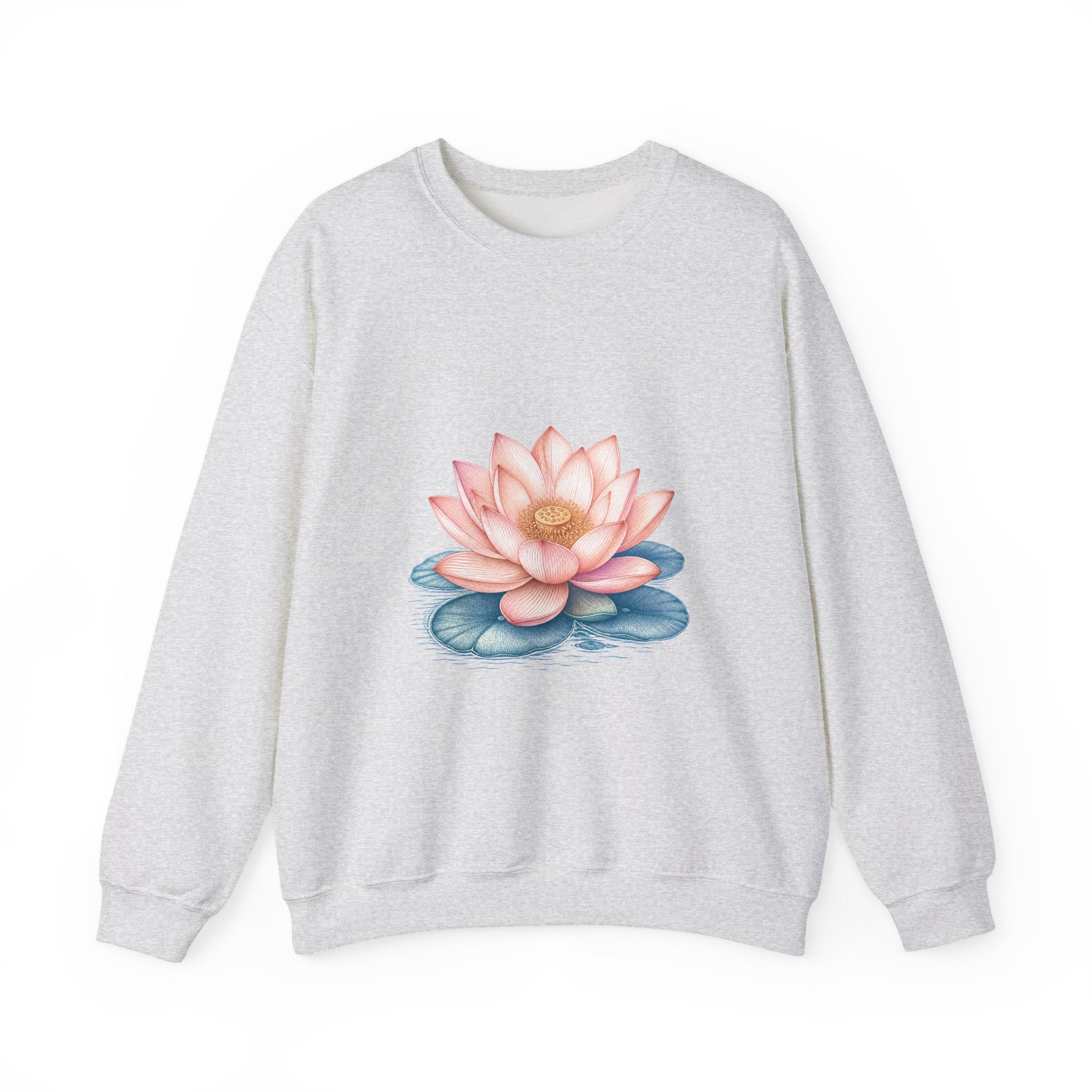 Matching Couple Sweatshirt - Open & Closed Lotus Matching Couple Premium Fleece Sweatshirt Vintage Art His Hers Honeymoon Gift - Design A