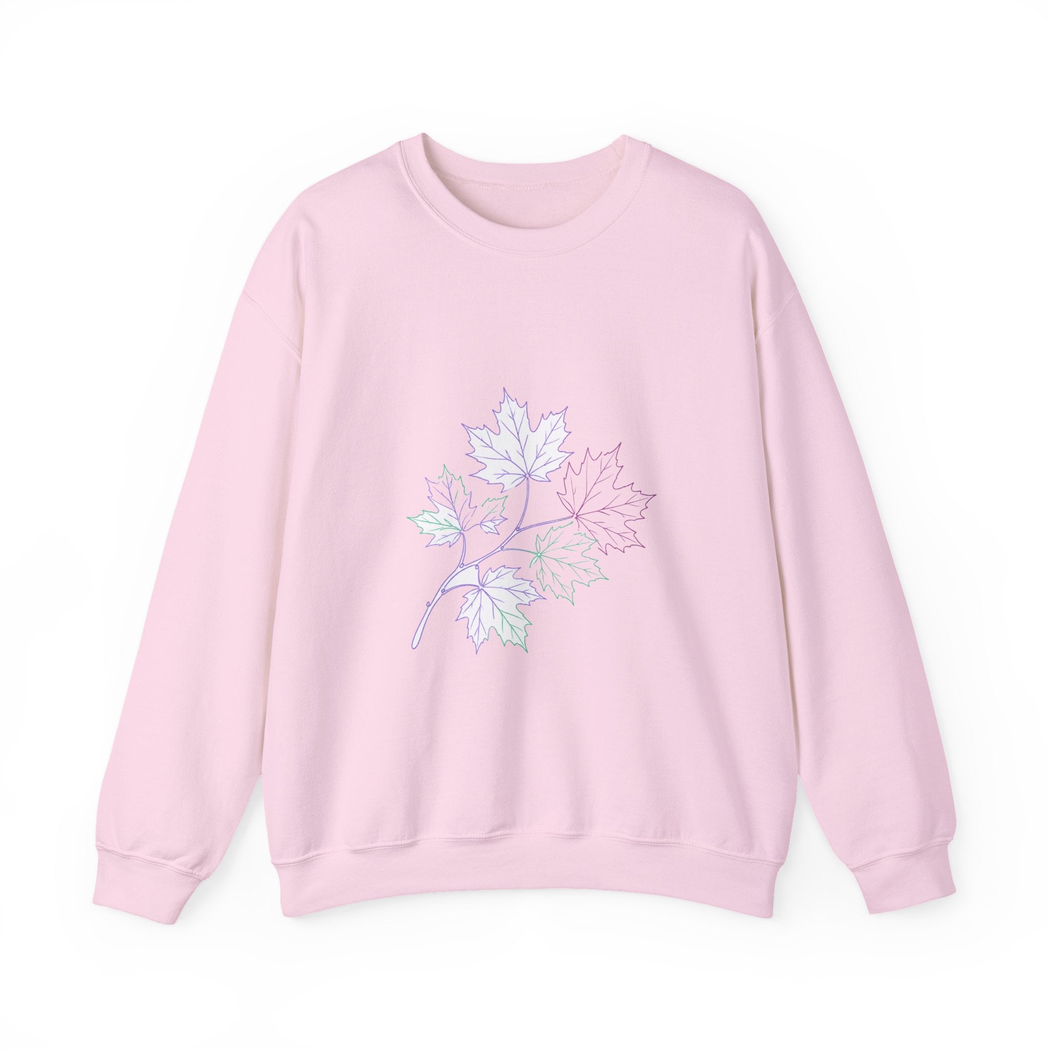 Matching Couple Sweatshirt - Cherry Blossom & Maple Leaf Matching Couple Crewneck Sweatshirt Minimalist Art His Hers Valentine Gift - Design B