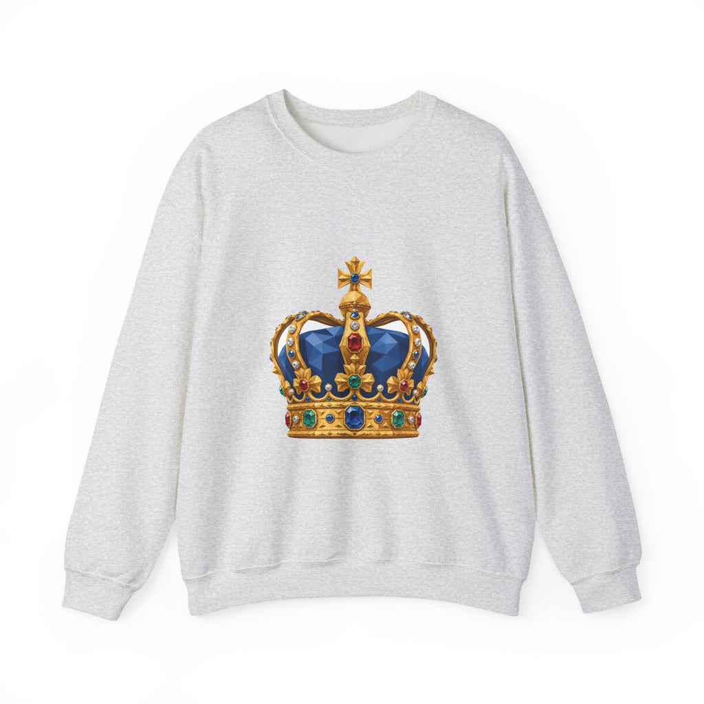 Matching Couple Sweatshirt - Crown & Shield Matching Couple Premium Fleece Sweatshirt Geometric Art His Hers Love Gift - Design A
