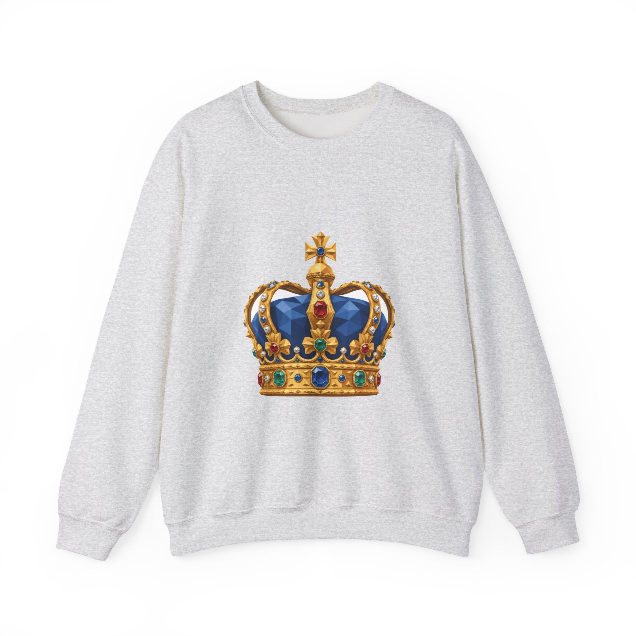 Matching Couple Sweatshirt - Crown & Shield Matching Couple Premium Fleece Sweatshirt Geometric Art His Hers Love Gift - Design A