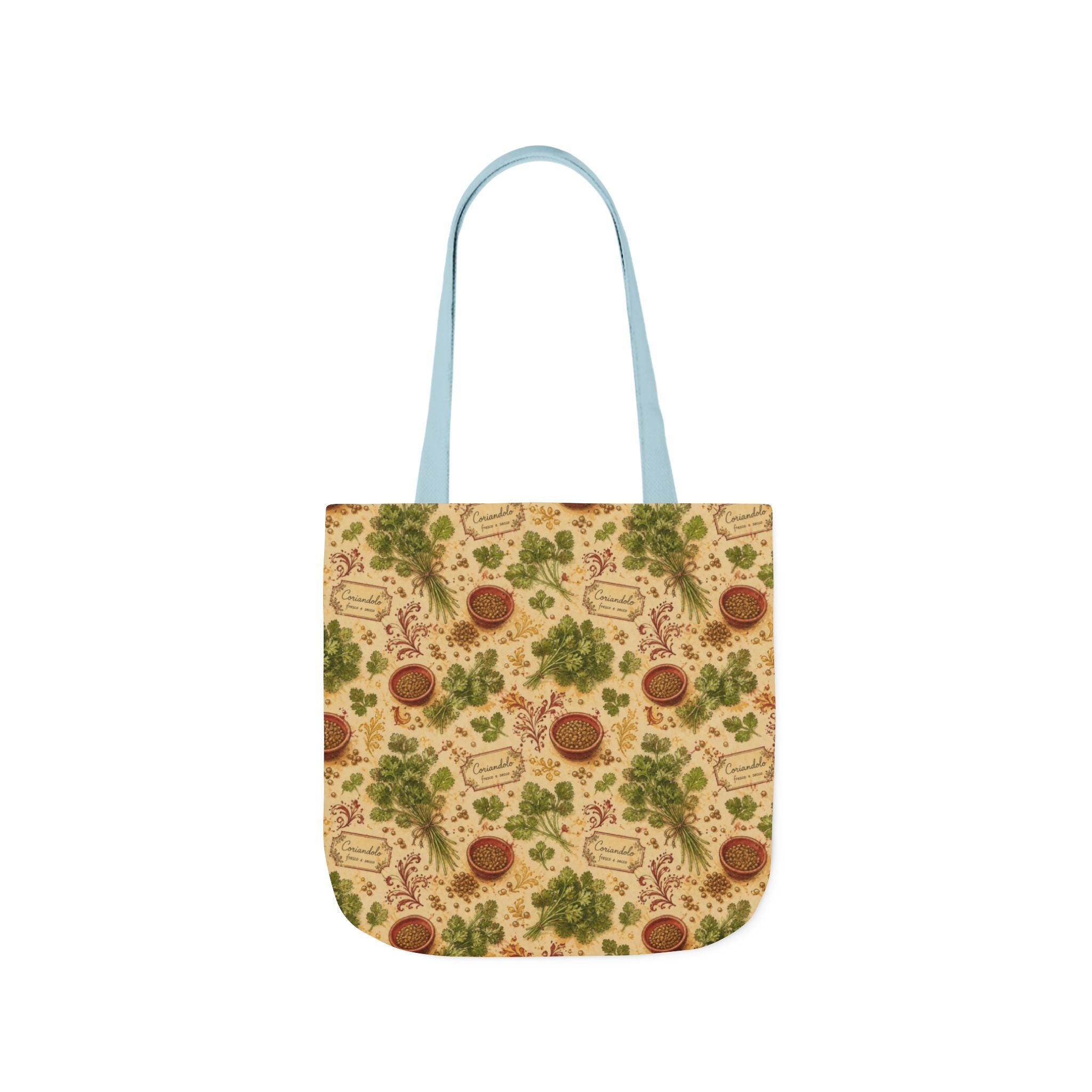 Coriander & Seeds Canvas Tote Bag Mediterranean Kitchen Watercolor Design Italian Cottagecore Gift