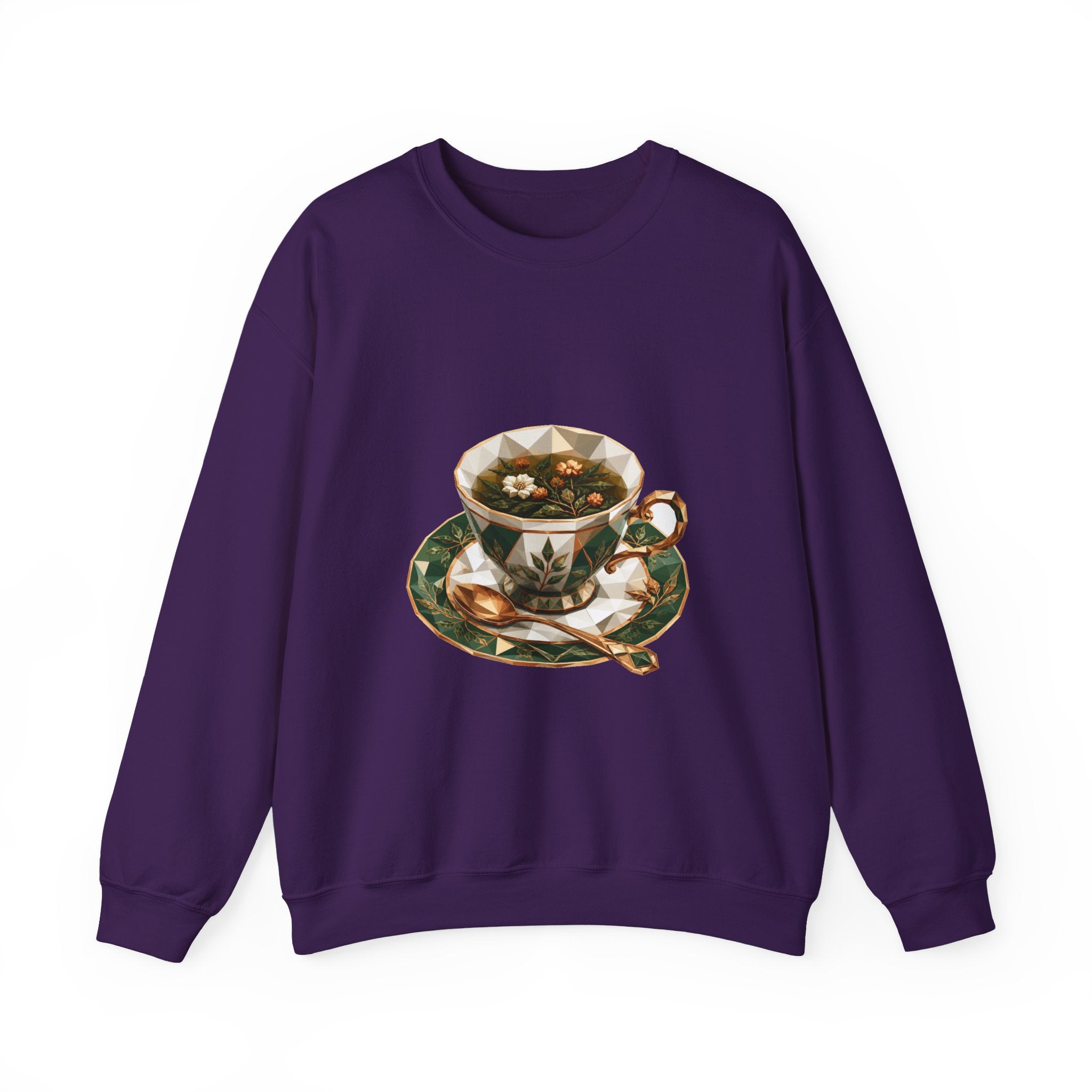 Matching Couple Sweatshirt - Coffee & Tea Matching Couple Crewneck Sweatshirt Geometric Art His Hers Couple Gift - Design B