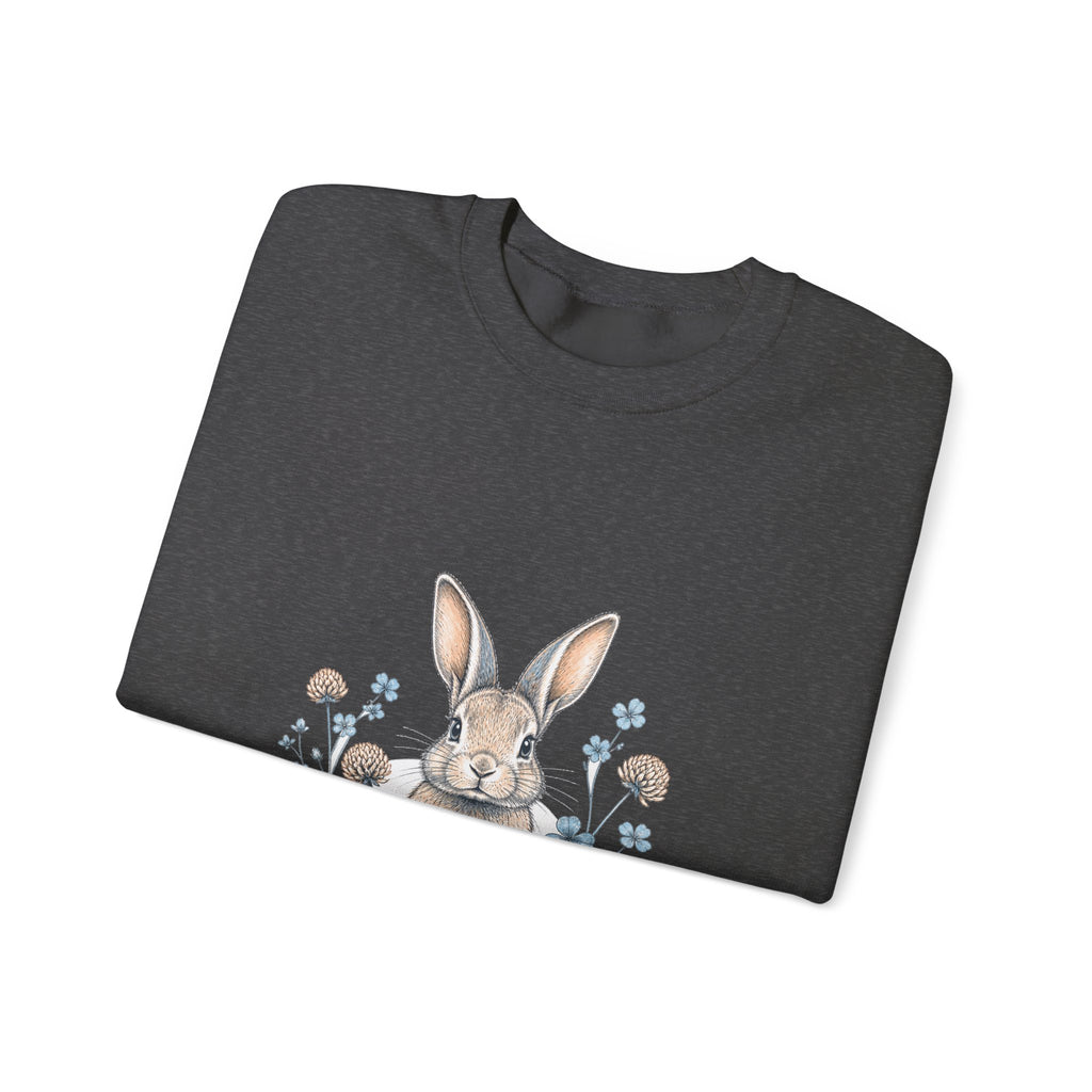 Matching Couple Sweatshirt - Fox & Rabbit Matching Couple Premium Fleece Sweatshirt Hand-Drawn Art His Hers Anniversary Gift - Design B