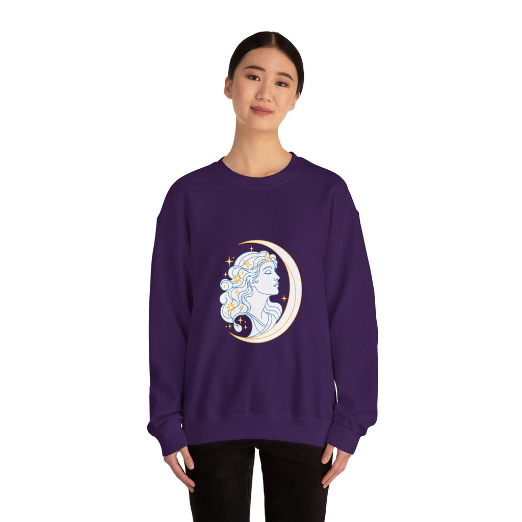 Matching Couple Sweatshirt - Helios & Selene Matching Couple Crewneck Sweatshirt Minimalist Art His Hers Valentine Gift - Design B
