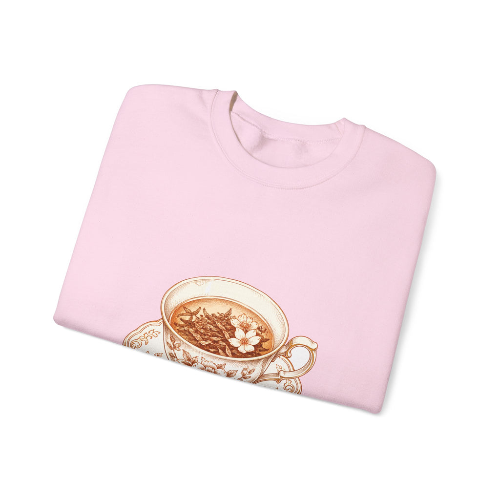 Matching Couple Sweatshirt - Coffee & Tea Matching Couple Crewneck Sweatshirt Hand-Drawn Art His Hers Best Friend Gift - Design B