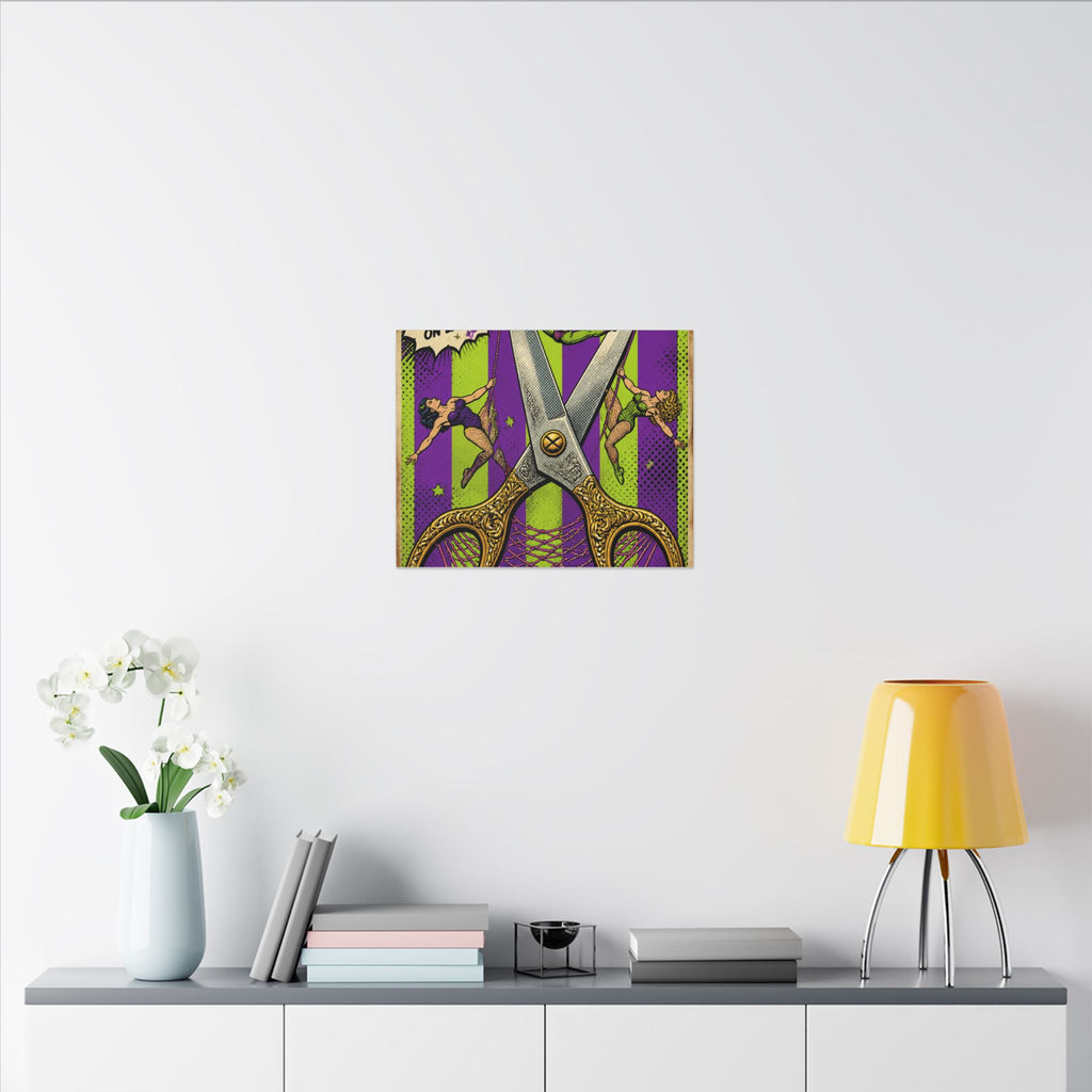 Giant Scissors Trapeze Wall Art Canvas 24×36 Pop Art Restaurant Decor Maximalist Print