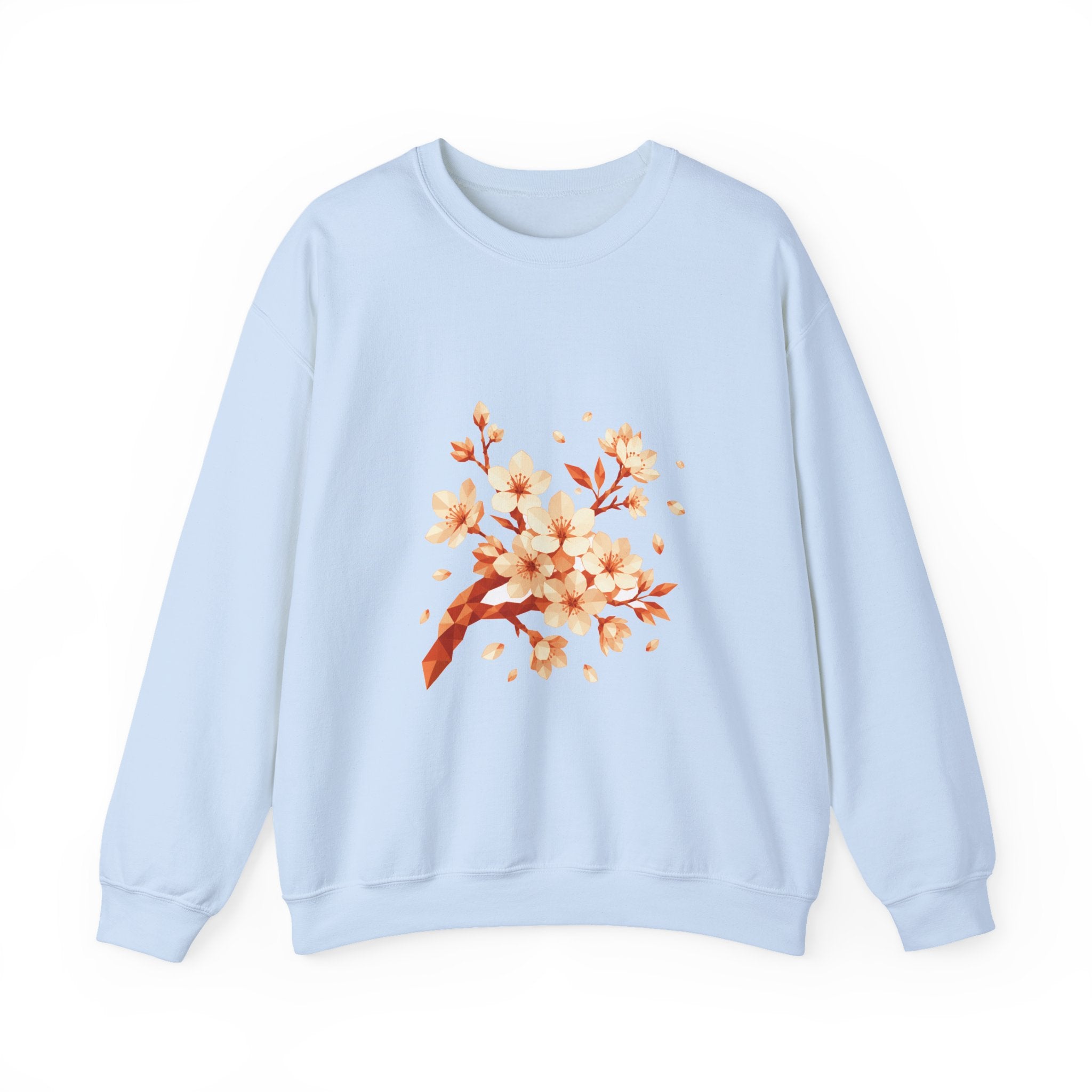 Matching Couple Sweatshirt - Cherry Blossom & Maple Leaf Matching Couple Comfort Colors Crew Geometric Art His Hers Love Gift - Design A