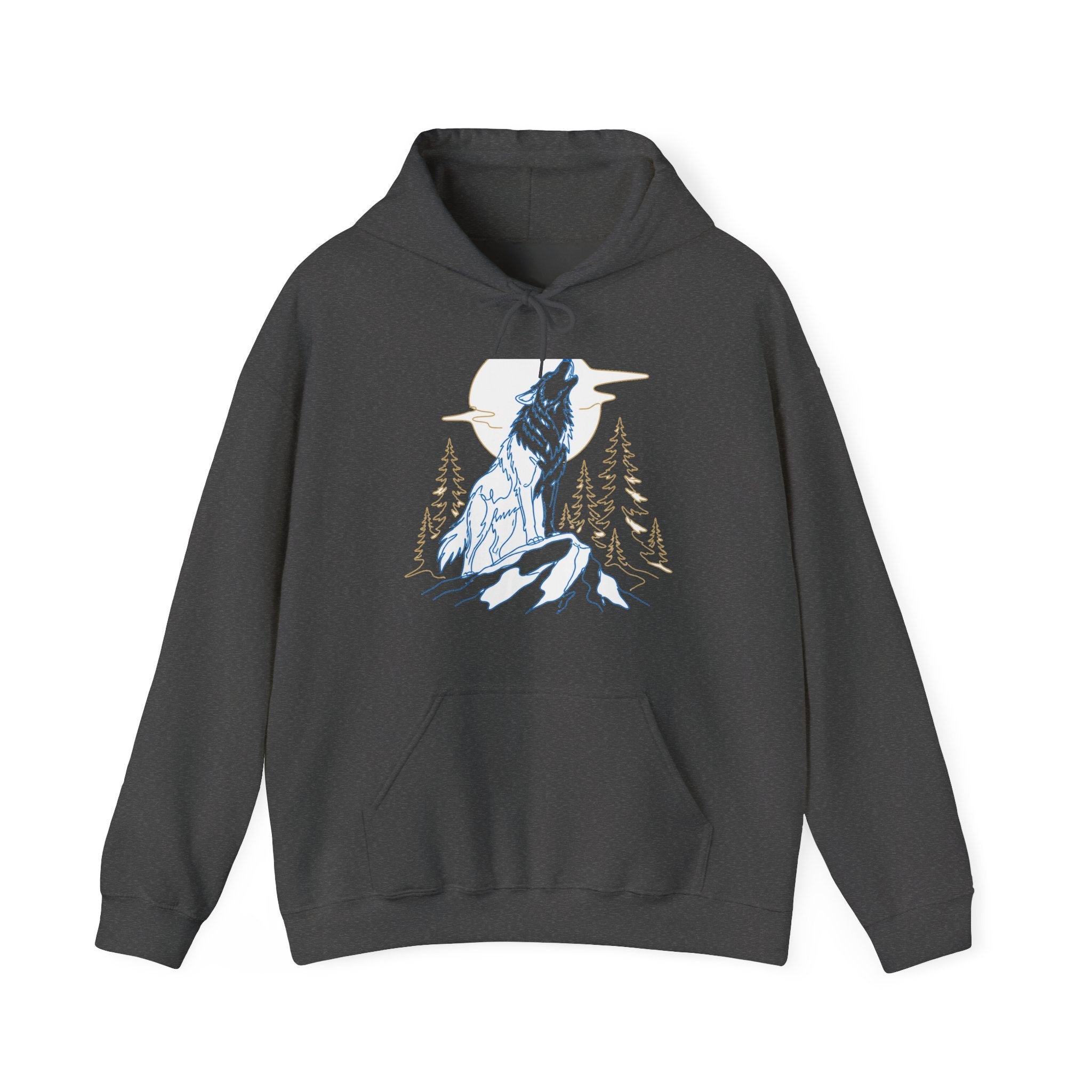 Matching Couple Sweatshirt - Wolf & Dove Matching Couple Hooded Sweatshirt Minimalist Art His Hers Valentine Gift - Design A