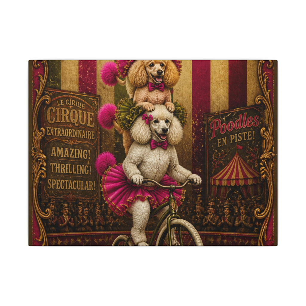 Poodle Stack Bicycle Wall Art Canvas 24×36 Baroque Studio Decor Maximalist Print
